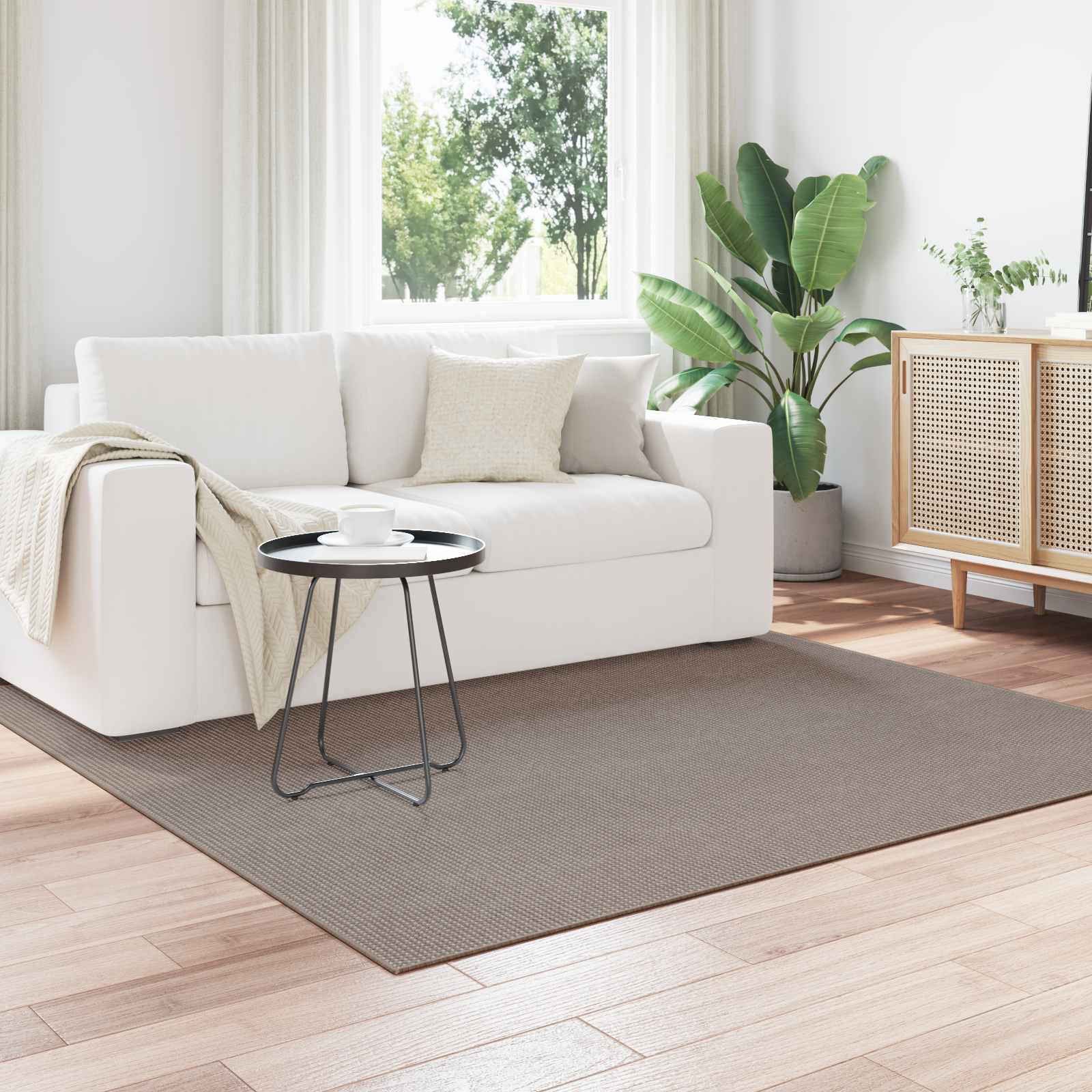 Tepisi za područja LUGO Sivo-smeđa 200 x 200 cm Poliester