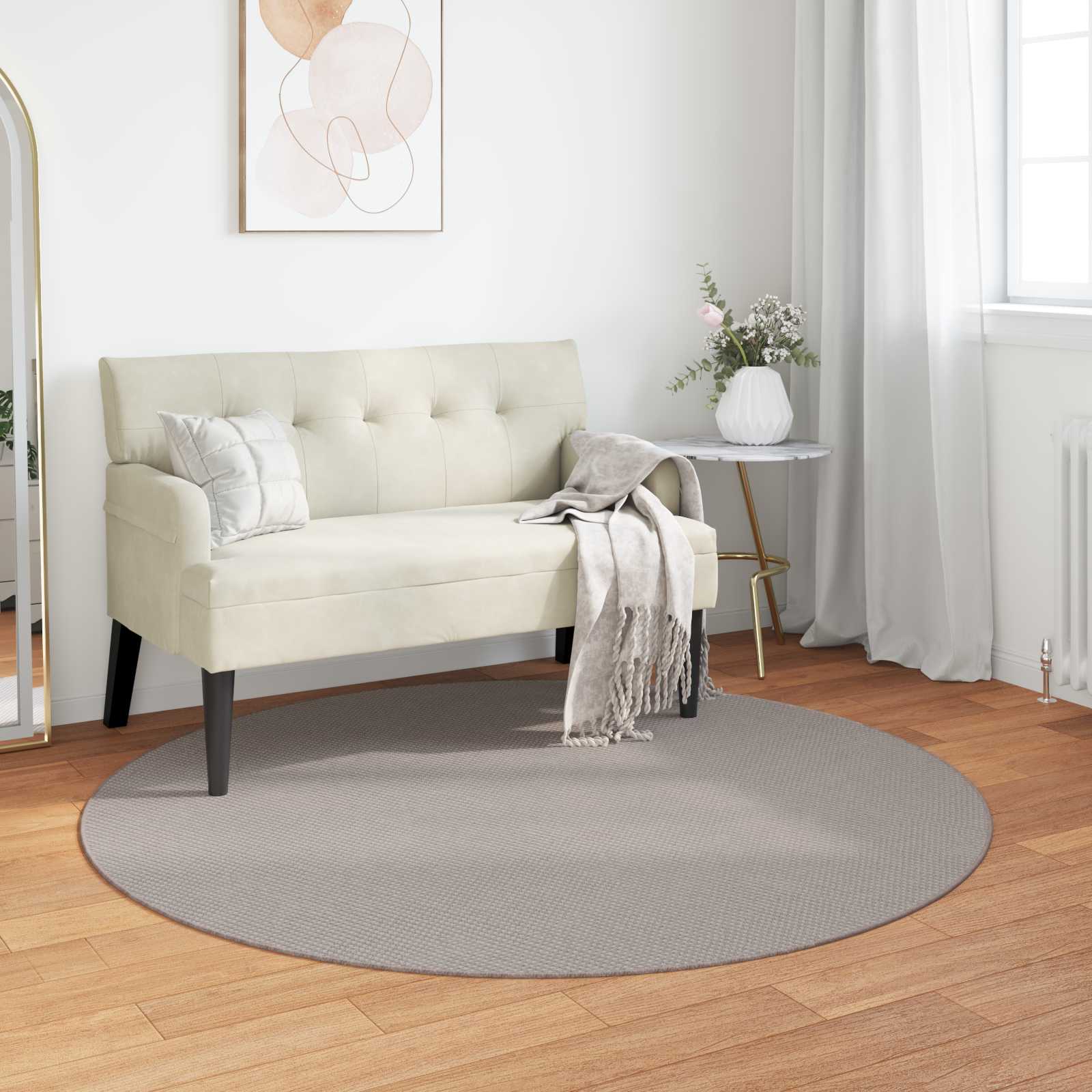 Tepisi za područja Kružni LUGO Krem i Taupe Ø 120 CM Poliester