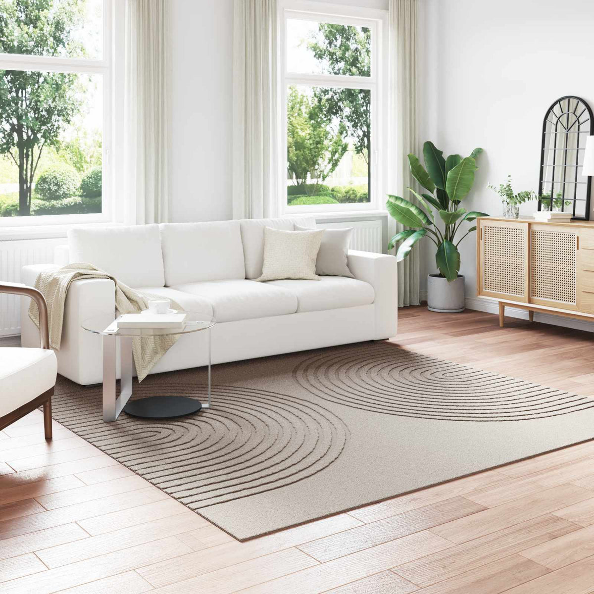 Tepisi za područja Četvrtasti GALATI Bež 240 x 240 cm Poliester