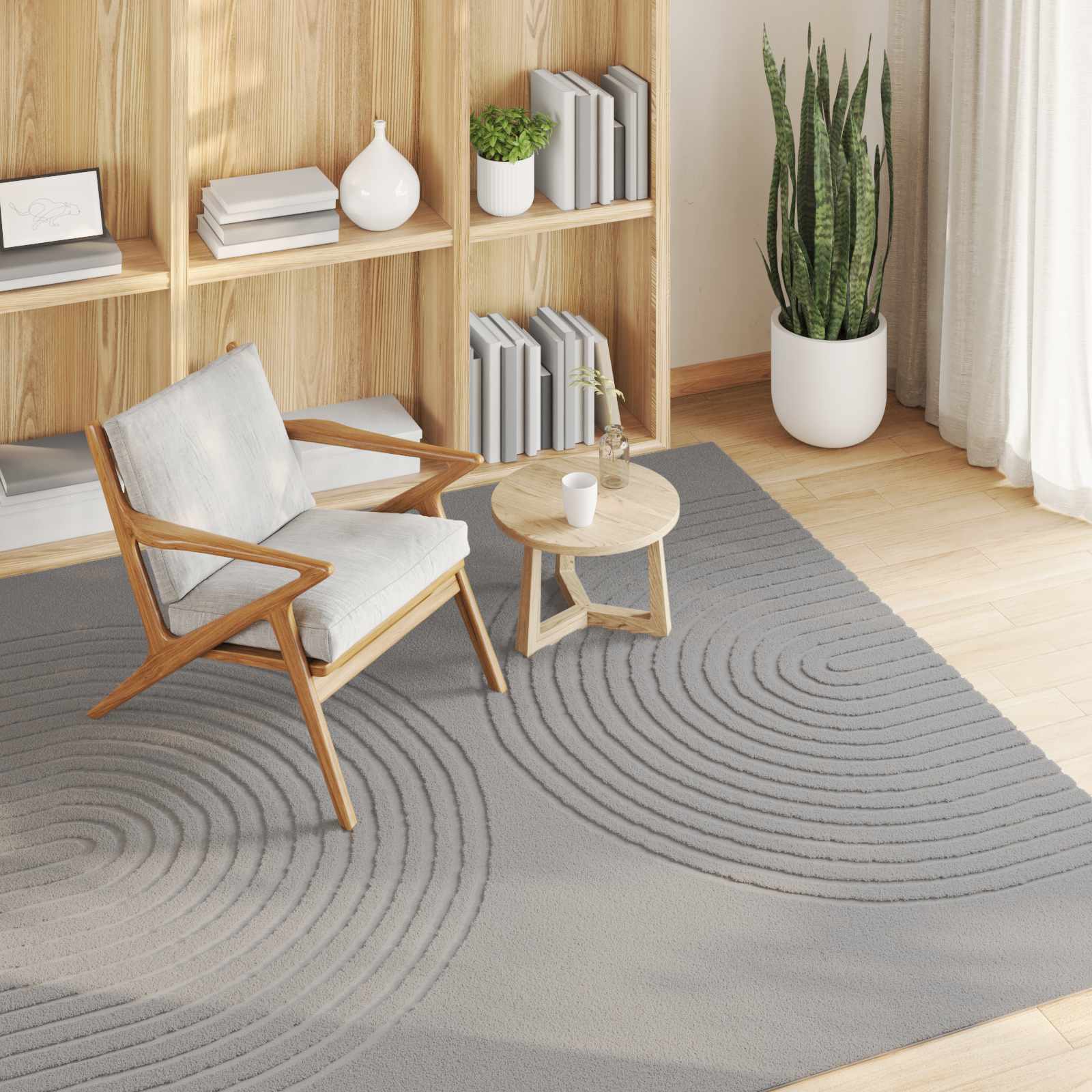 Tepisi za područja Četvrtasti GALATI Sivi 120 x 120 cm