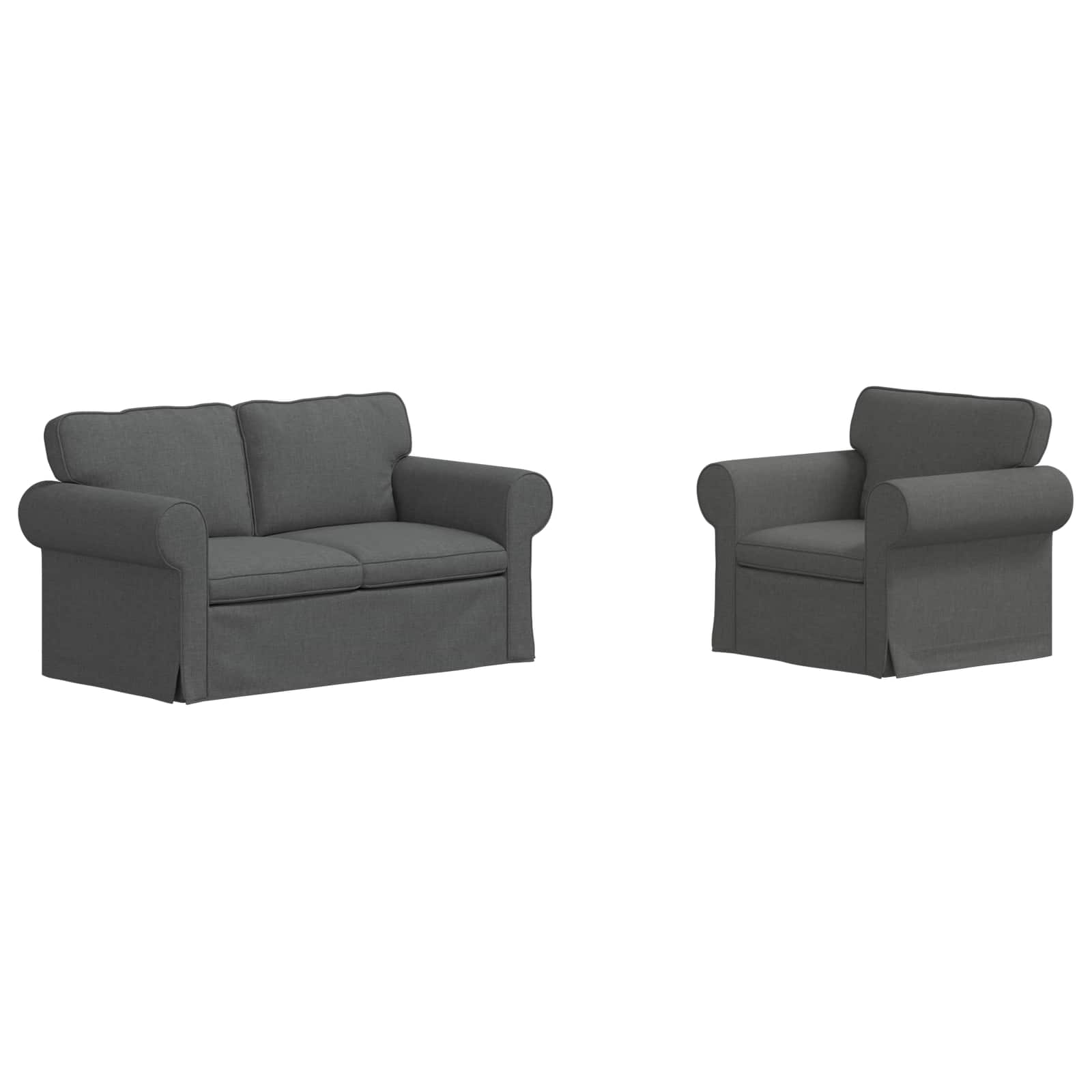 Set sofe 2 pcs Tamno siva 155 x 82 x 80 cm tkanina