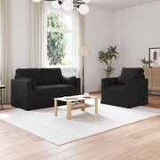 Set sofe 2 pcs Crna 139 x 78 x 80 cm tkanina