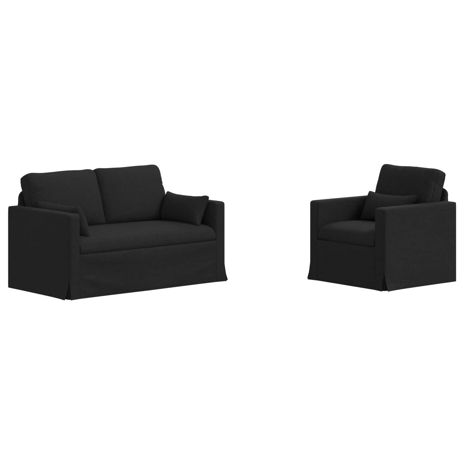 Set sofe 2 pcs Crna 139 x 78 x 80 cm tkanina