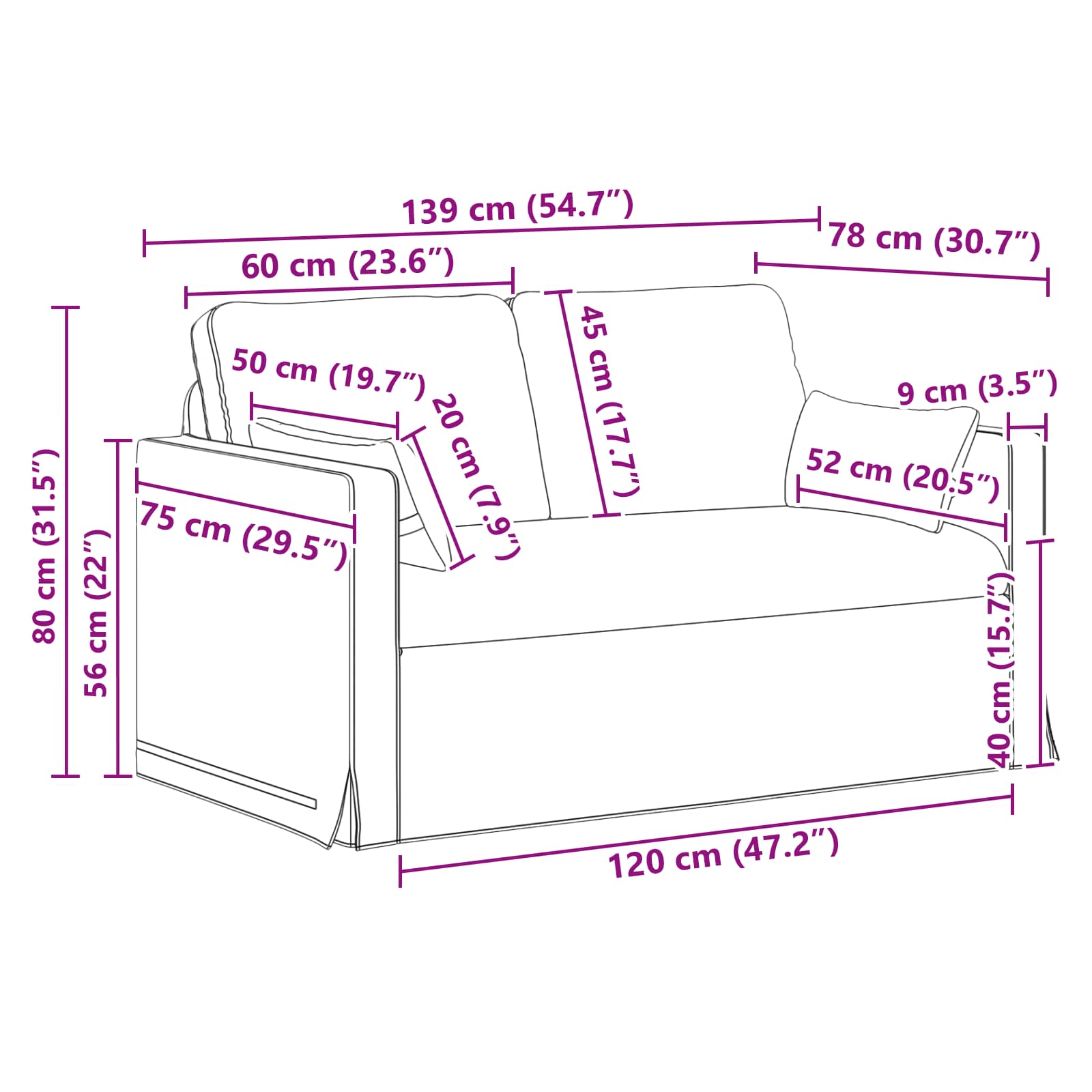 Set sofe 2 pcs Tamnozelena 139 x 78 x 80 cm tkanina