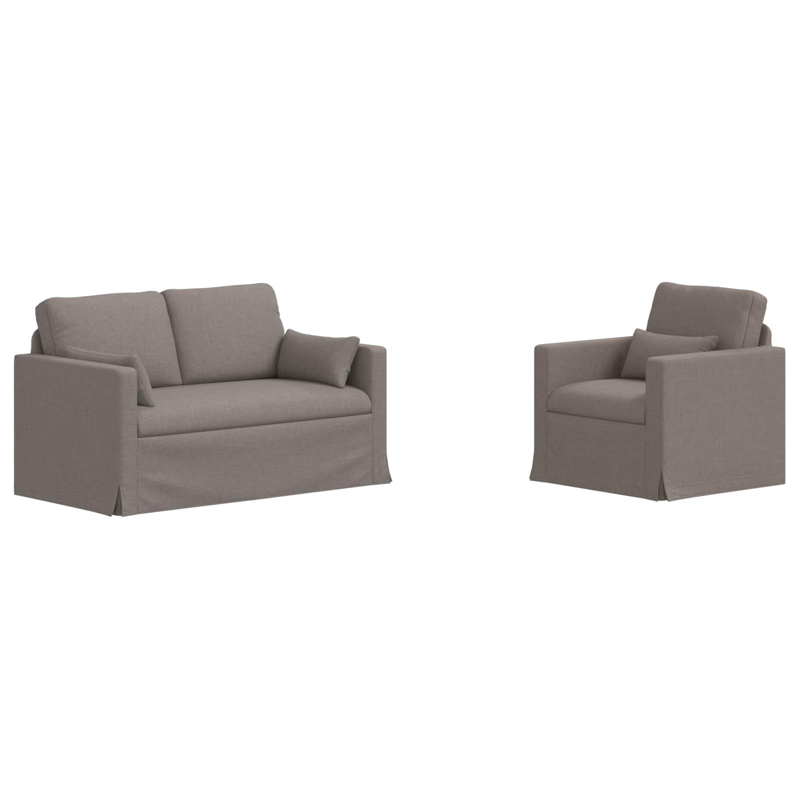Set sofe 2 pcs Sivo-smeđa 139 x 78 x 80 cm tkanina