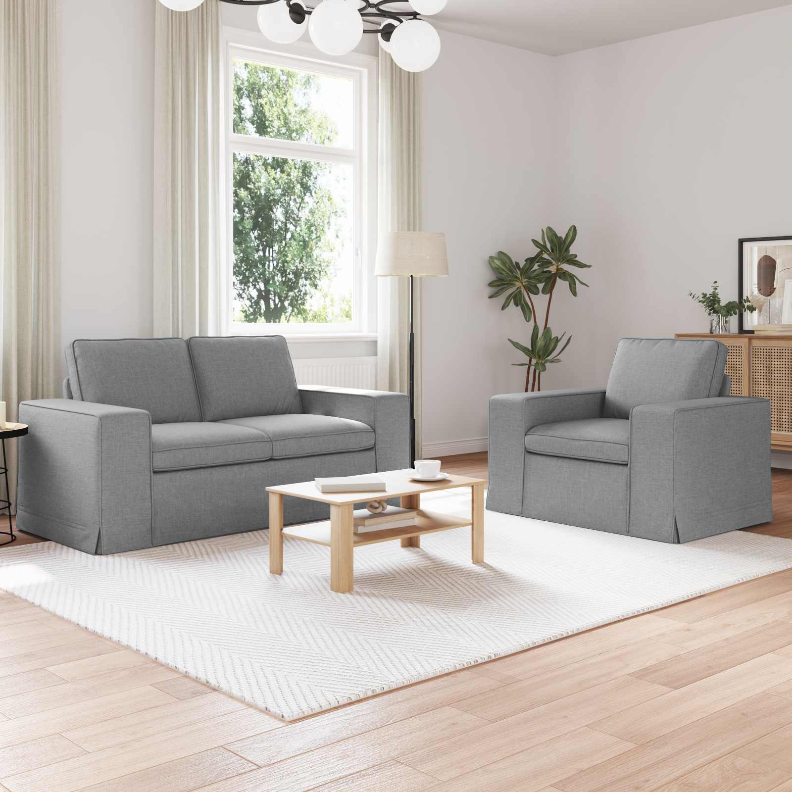 Set sofe 2 pcs Svijetlo siva 162 x 80 x 82 cm tkanina