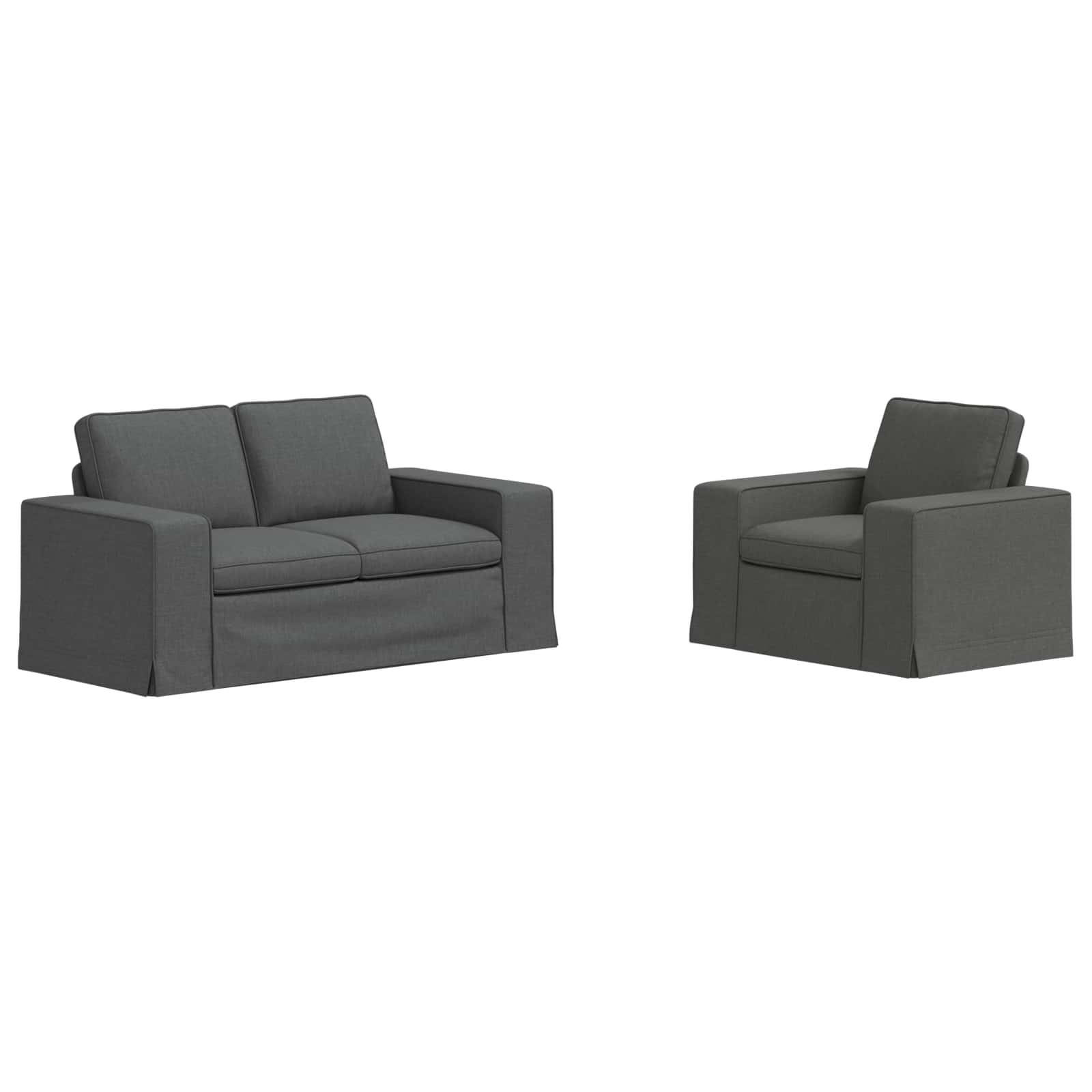 Set sofe 2 pcs Tamno siva 162 x 80 x 82 cm tkanina
