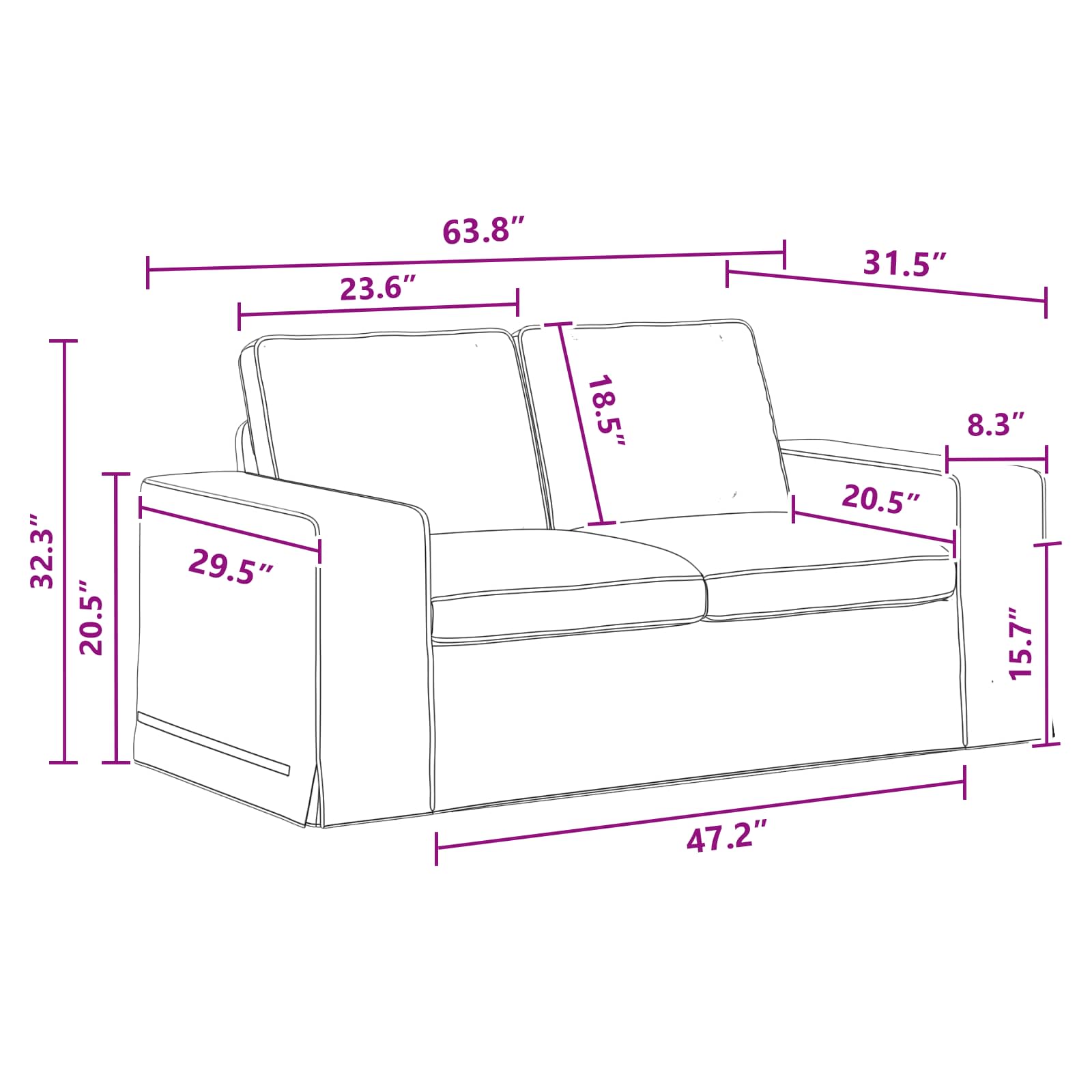 Set sofe 2 pcs Tamno siva 162 x 80 x 82 cm tkanina