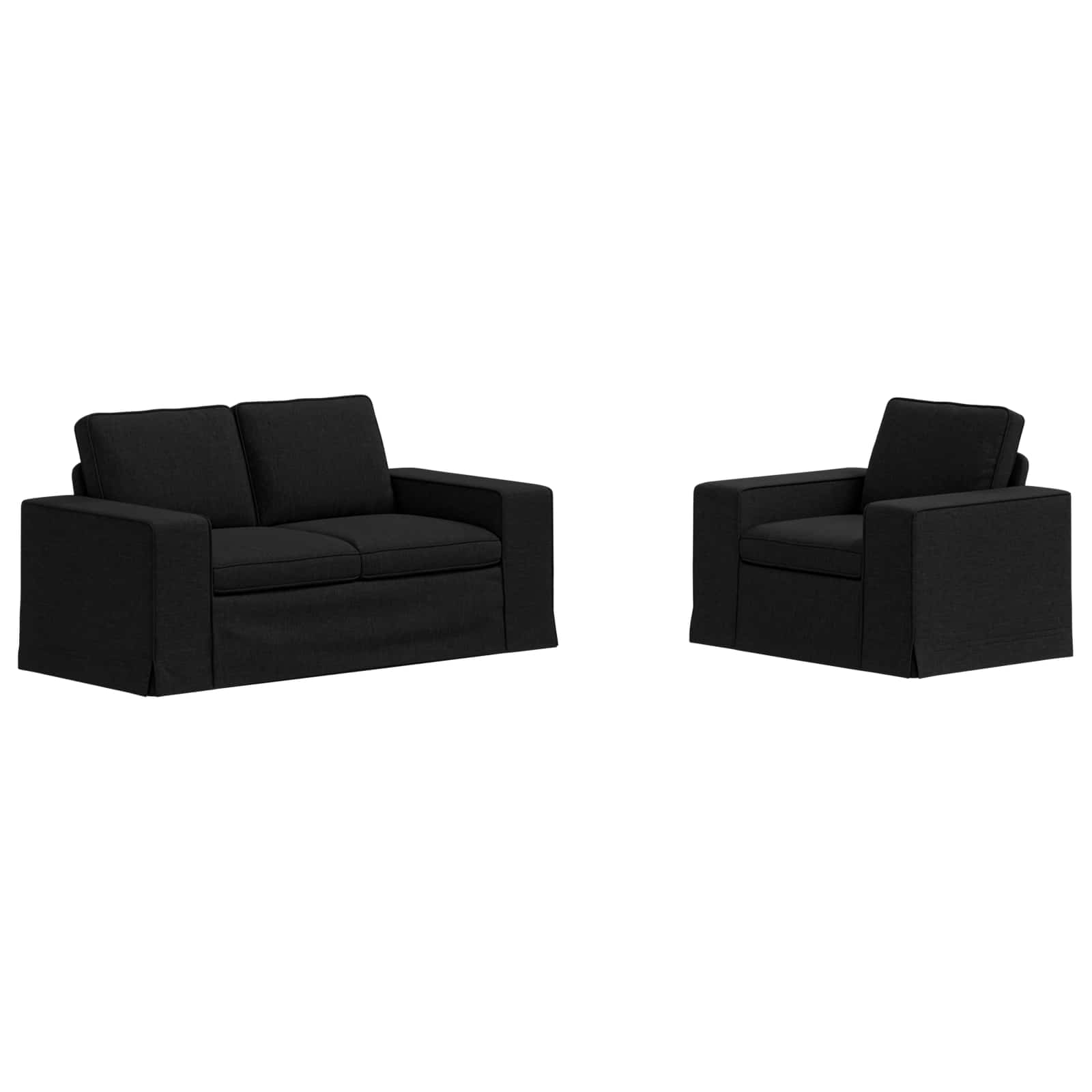 Set sofe 2 pcs Crna 162 x 80 x 82 cm tkanina