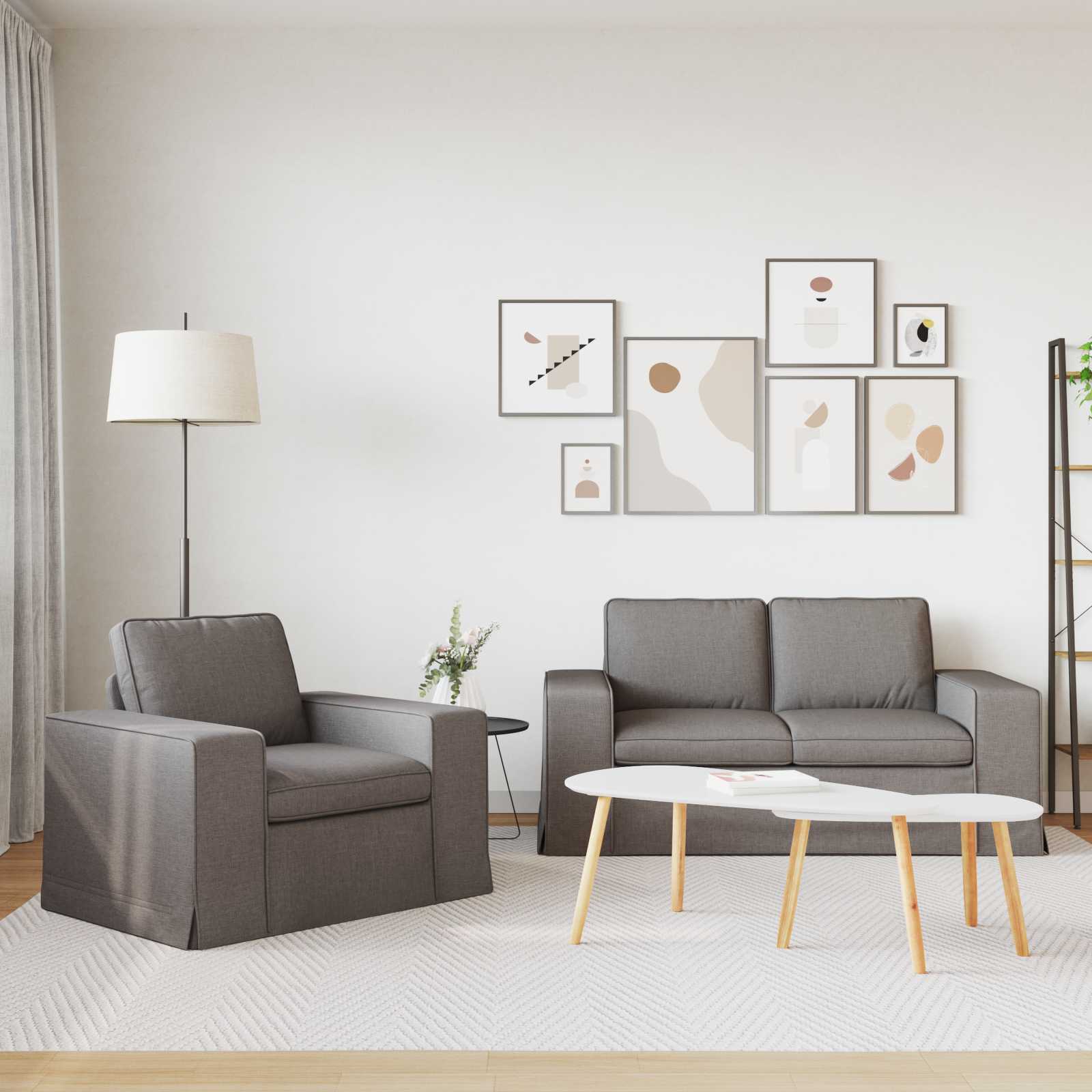 Set sofe 2 pcs Sivo-smeđa 162 x 80 x 82 cm tkanina