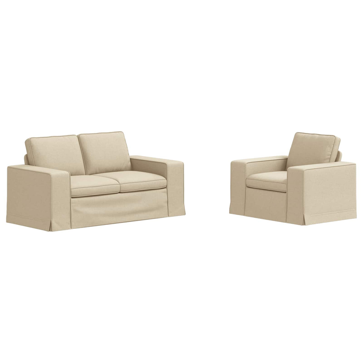 Set sofe 2 pcs Krema 162 x 80 x 82 cm tkanina
