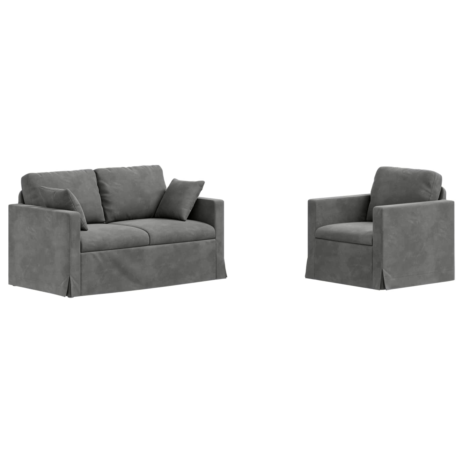 Set sofe 2 pcs Tamno siva 138 x 78 x 80 cm Baršun