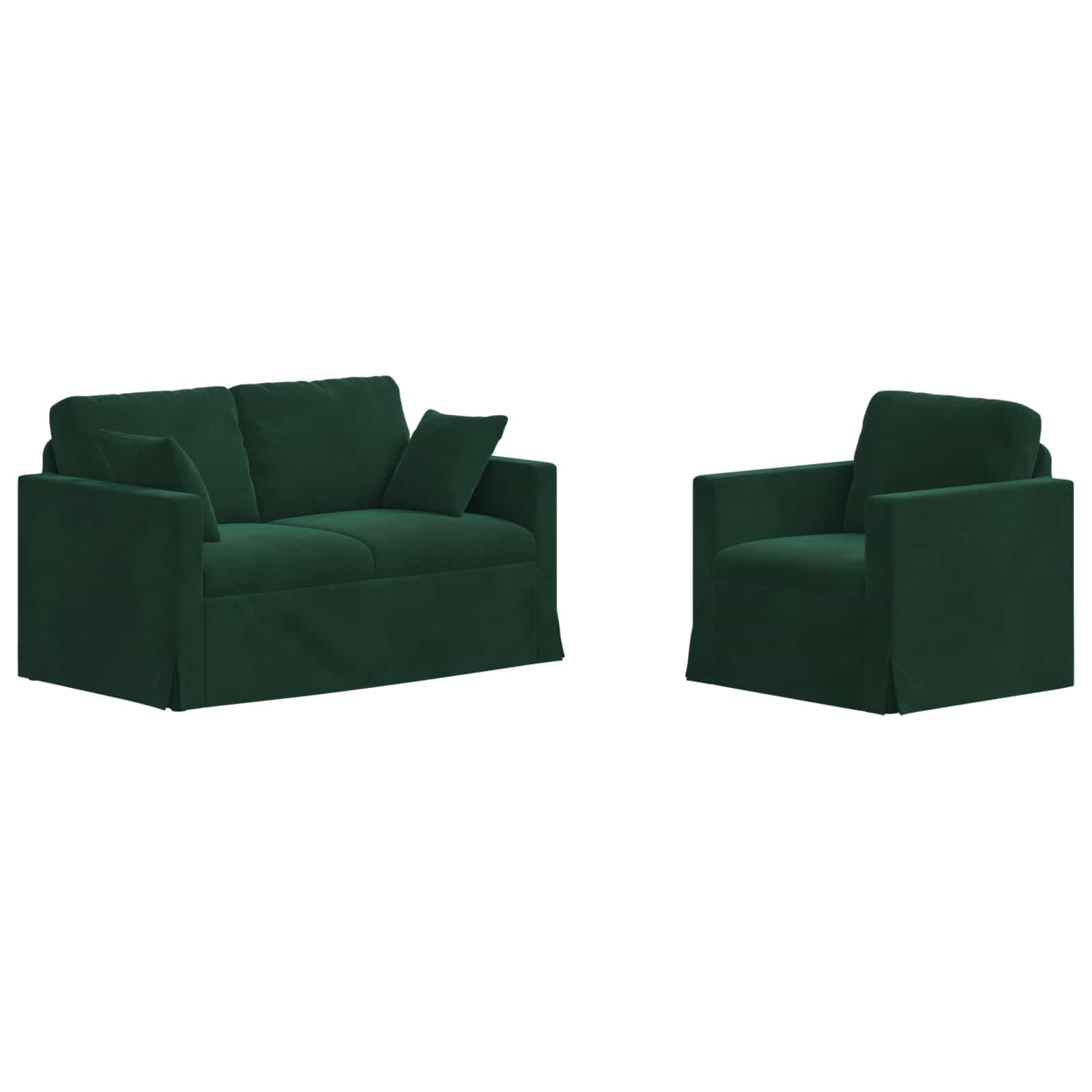 Set sofe 2 pcs Tamnozelena 138 x 78 x 80 cm Baršun
