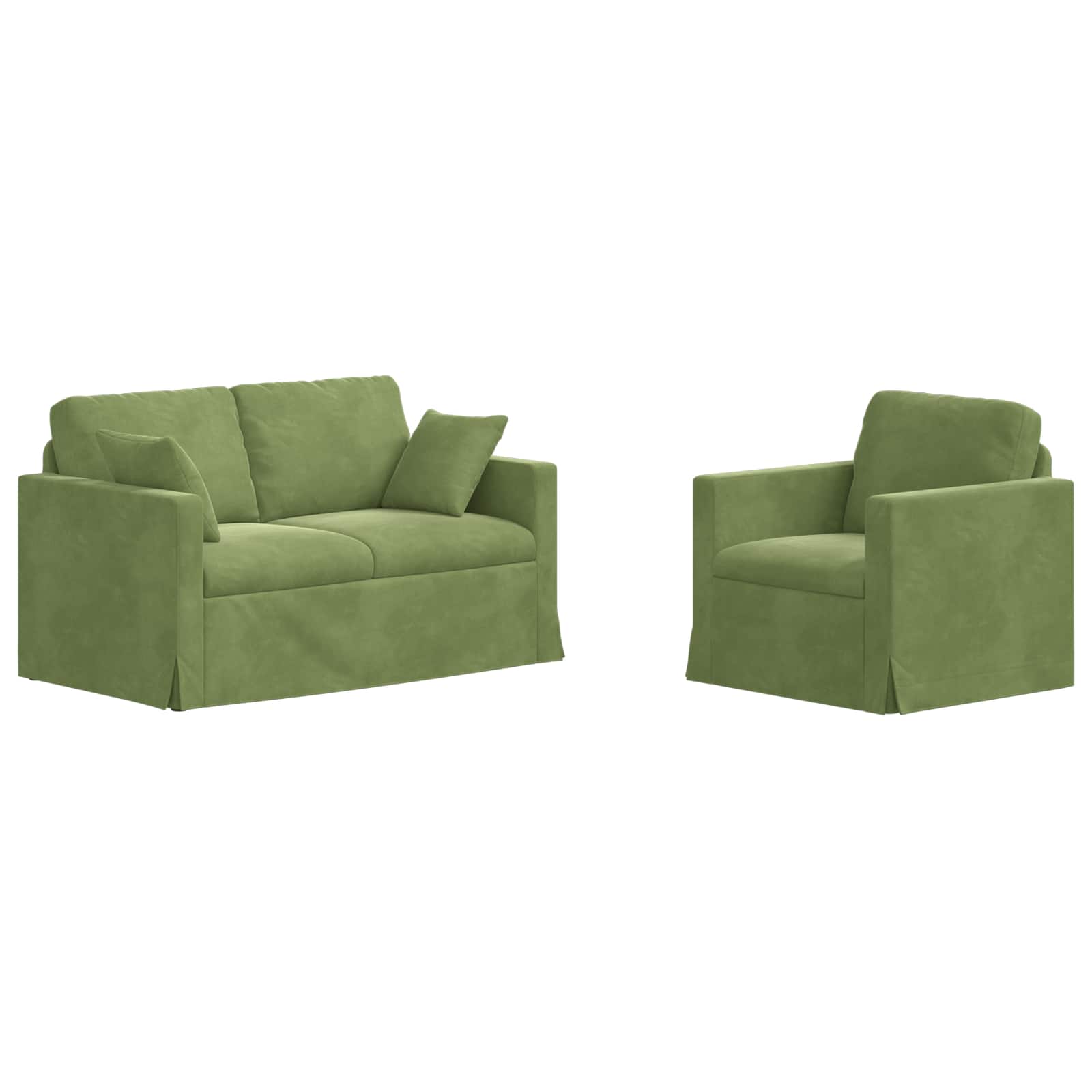 Set sofe 2 pcs Svijetlo zelena 138 x 78 x 80 cm Baršun