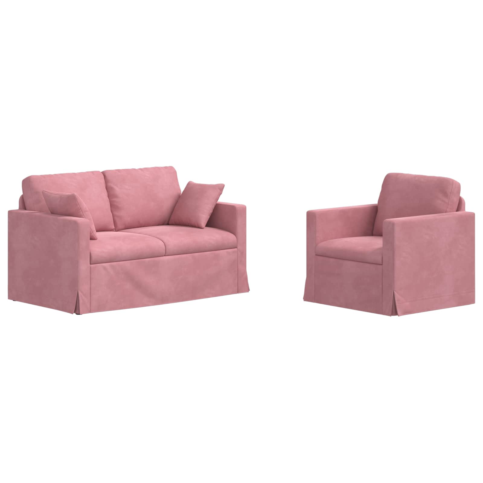 Set sofe 2 pcs Ružičasta 138 x 78 x 80 cm Baršun