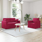 Set sofe 2 pcs Vinska crvena 138 x 78 x 80 cm Baršun