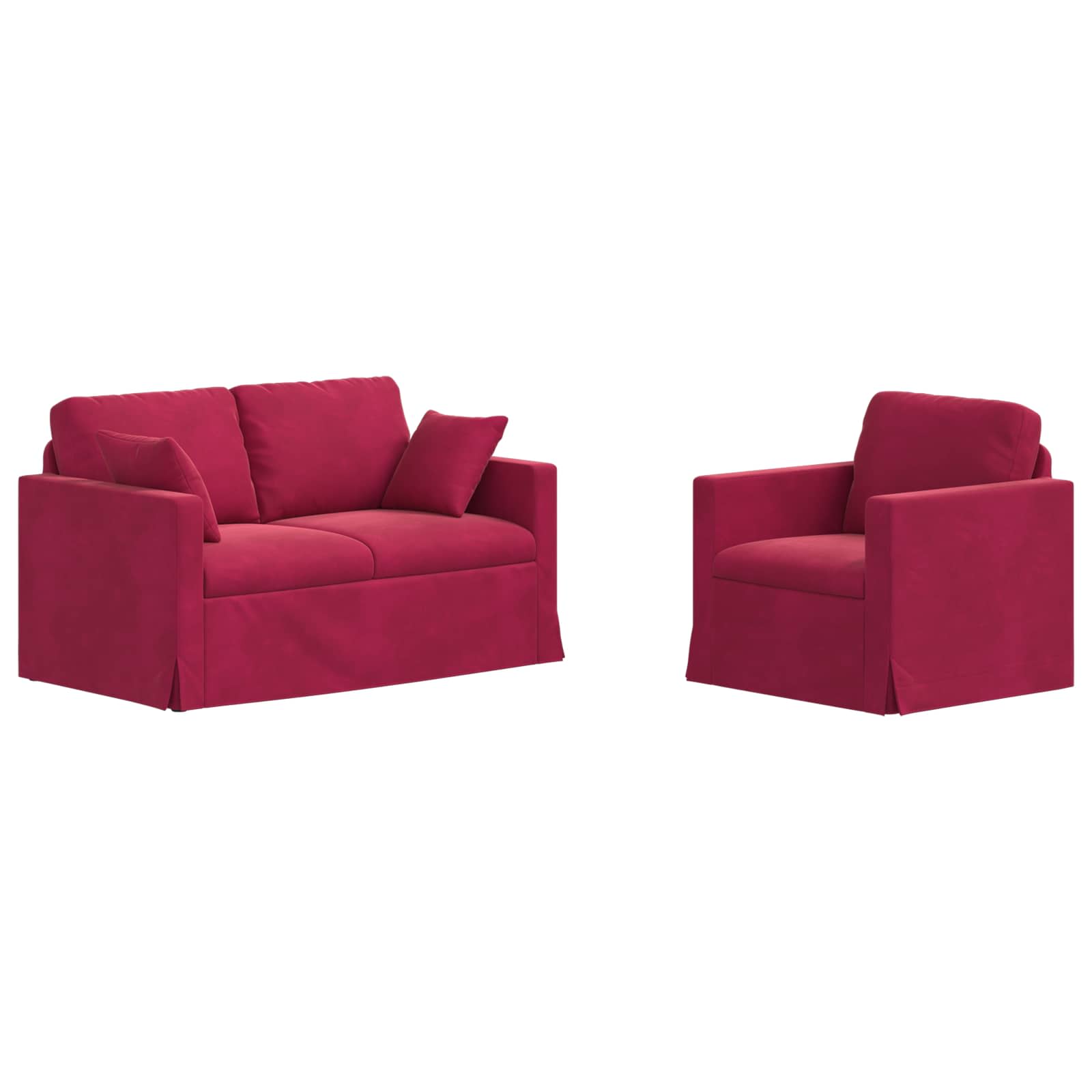 Set sofe 2 pcs Vinska crvena 138 x 78 x 80 cm Baršun