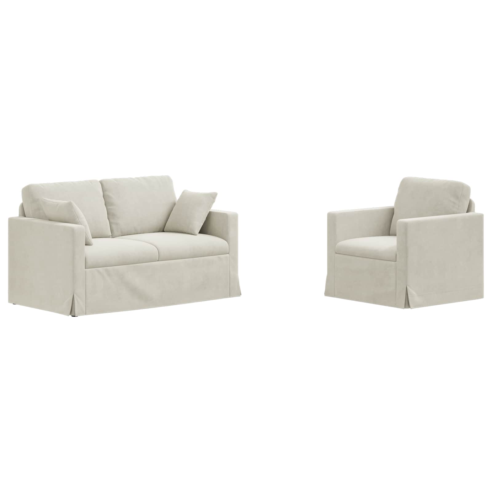 Set sofe 2 pcs Krema 138 x 78 x 80 cm Baršun