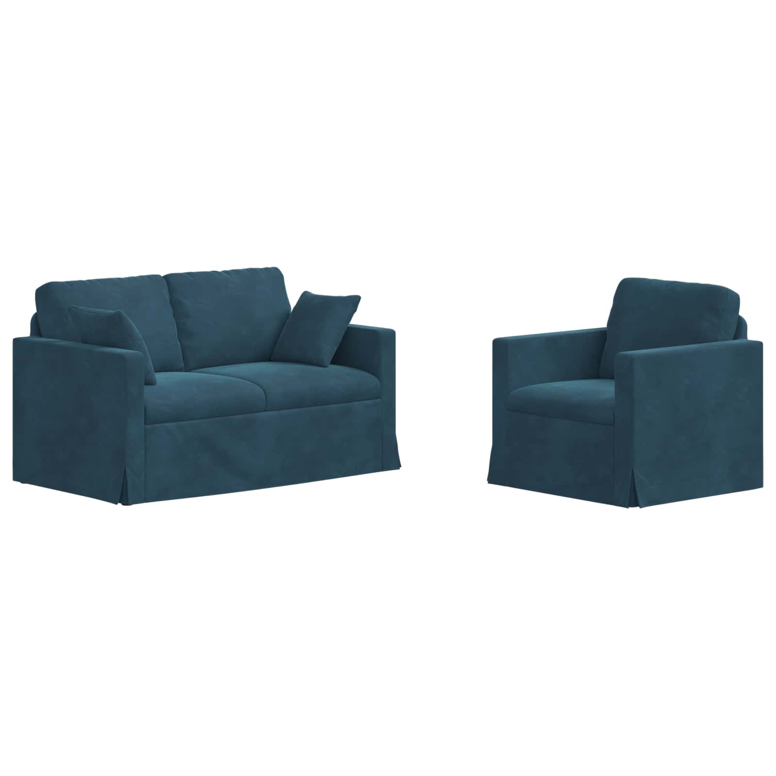 Set sofe 2 pcs Plava 138 x 78 x 80 cm Baršun