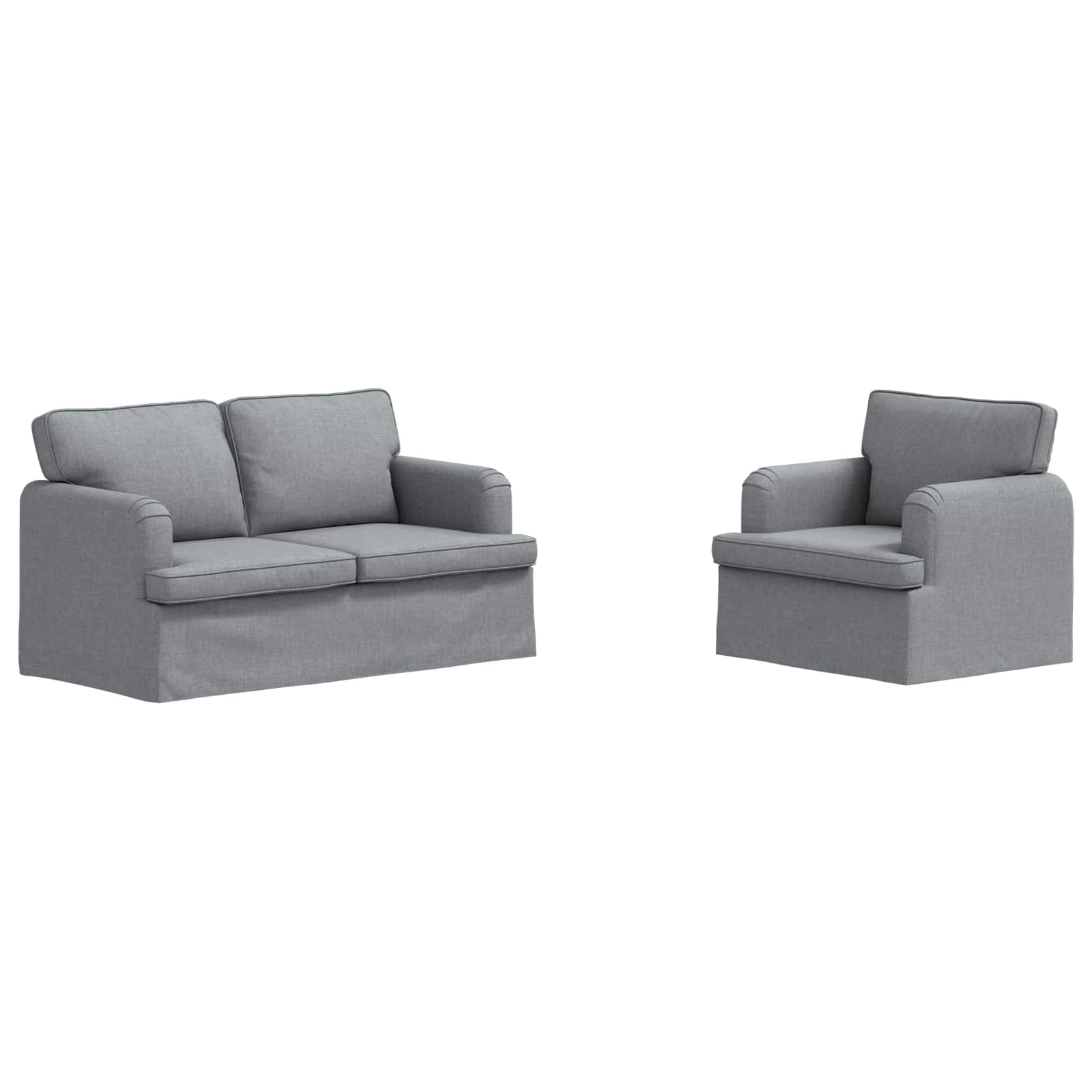 Set sofe 2 pcs Svijetlo siva 144 x 80 x 85 cm tkanina