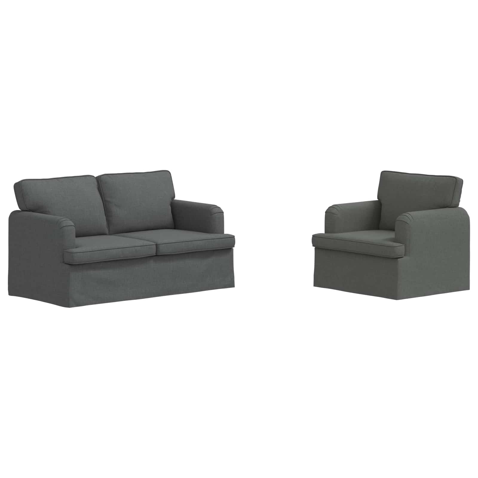 Set sofe 2 pcs Tamno siva 144 x 80 x 85 cm tkanina