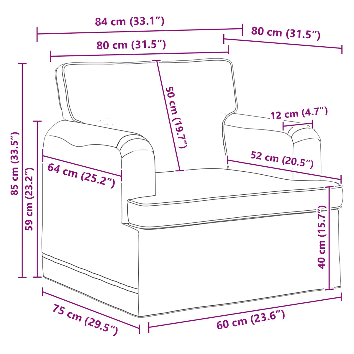 Set sofe 2 pcs Tamno siva 144 x 80 x 85 cm tkanina