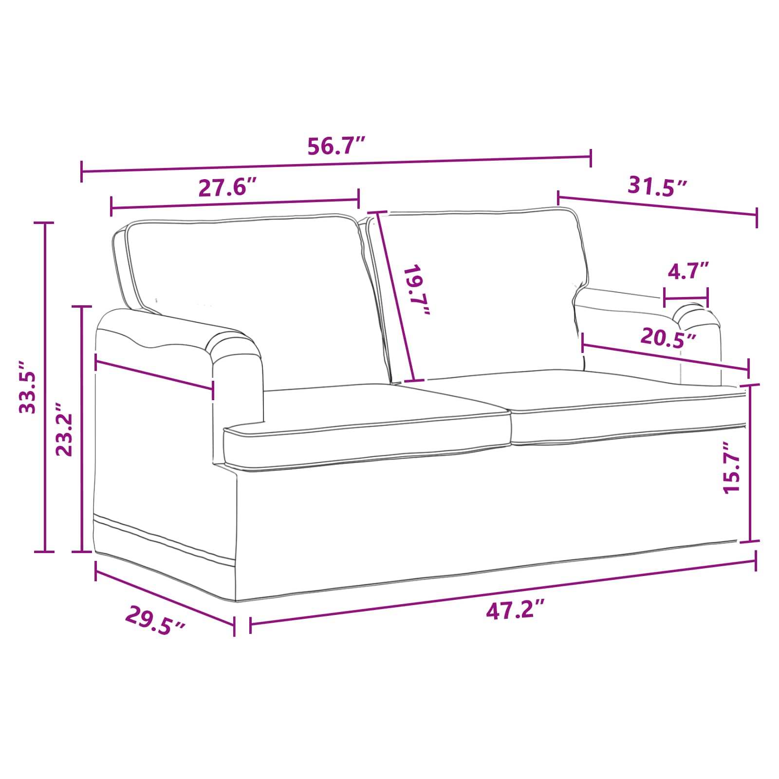 Set sofe 2 pcs Tamno siva 144 x 80 x 85 cm tkanina