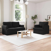 Set sofe 2 pcs Crna 144 x 80 x 85 cm tkanina