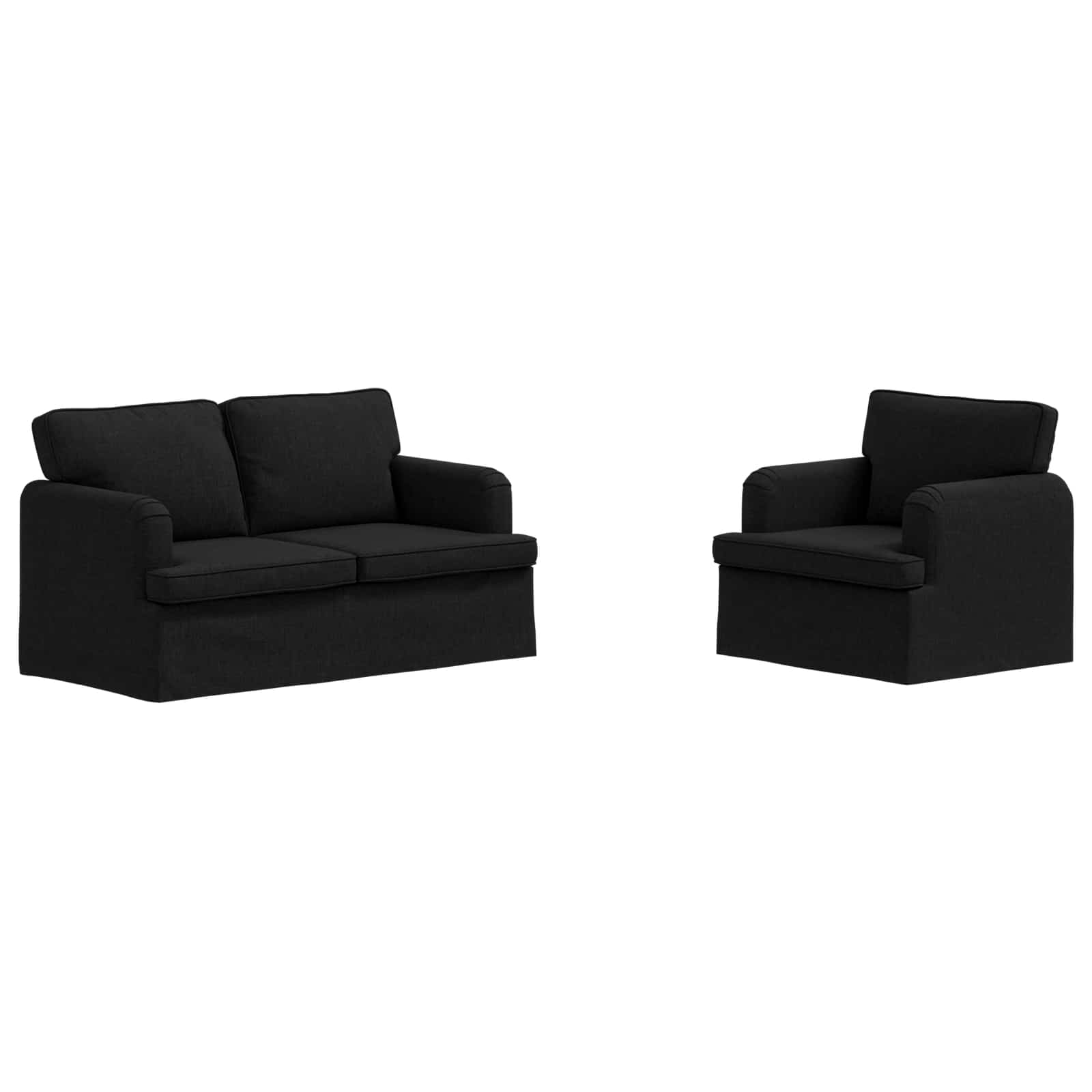 Set sofe 2 pcs Crna 144 x 80 x 85 cm tkanina