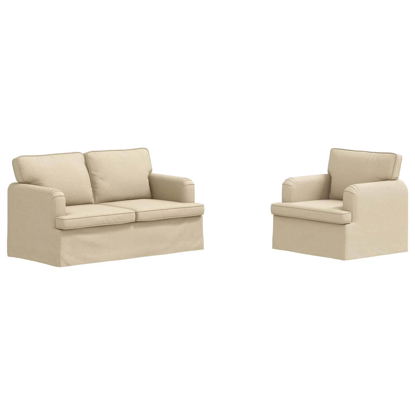 Set sofe 2 pcs Krema 144 x 80 x 85 cm tkanina