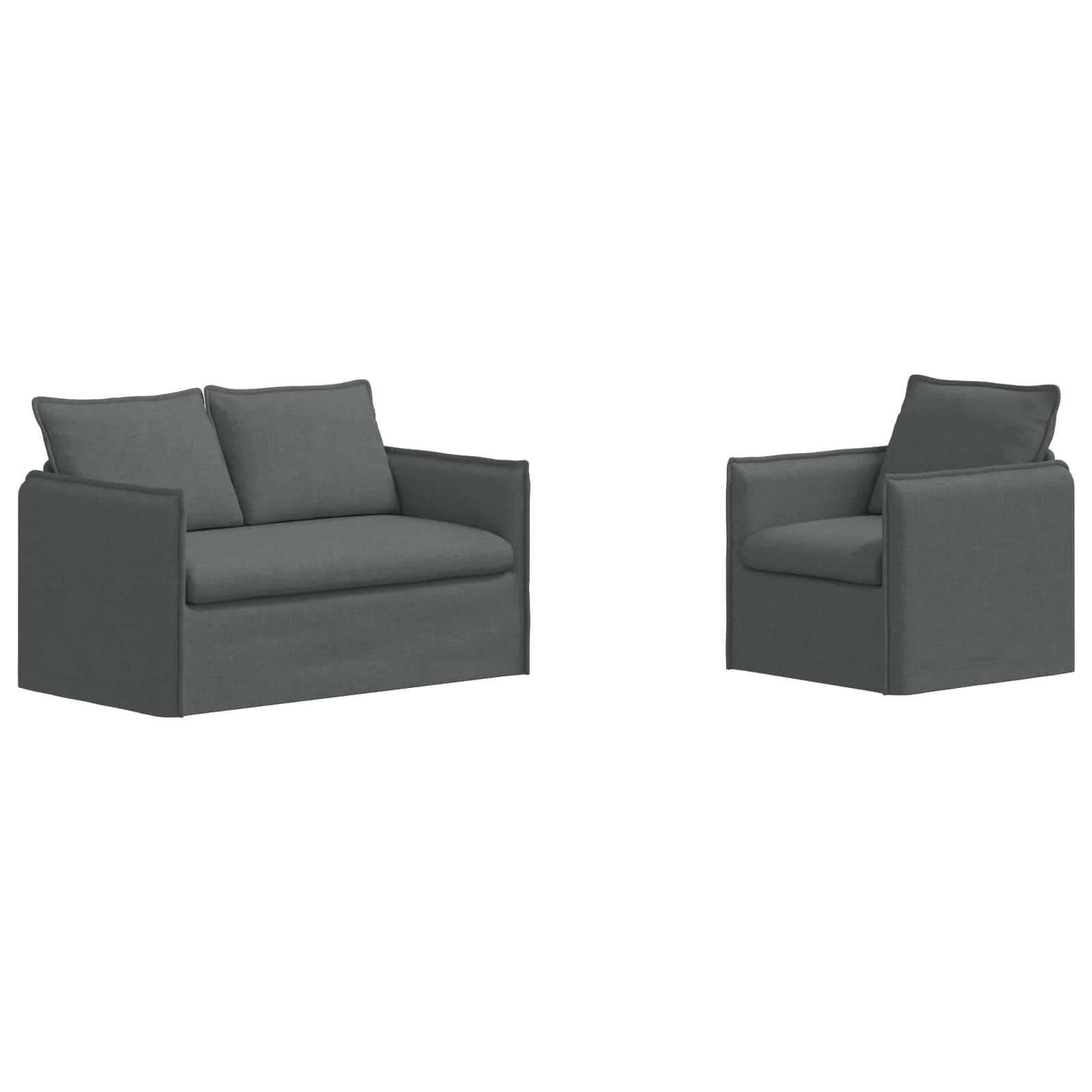 Set sofe 2 pcs Tamnosiva 136 x 82 x 85 cm Tkanina