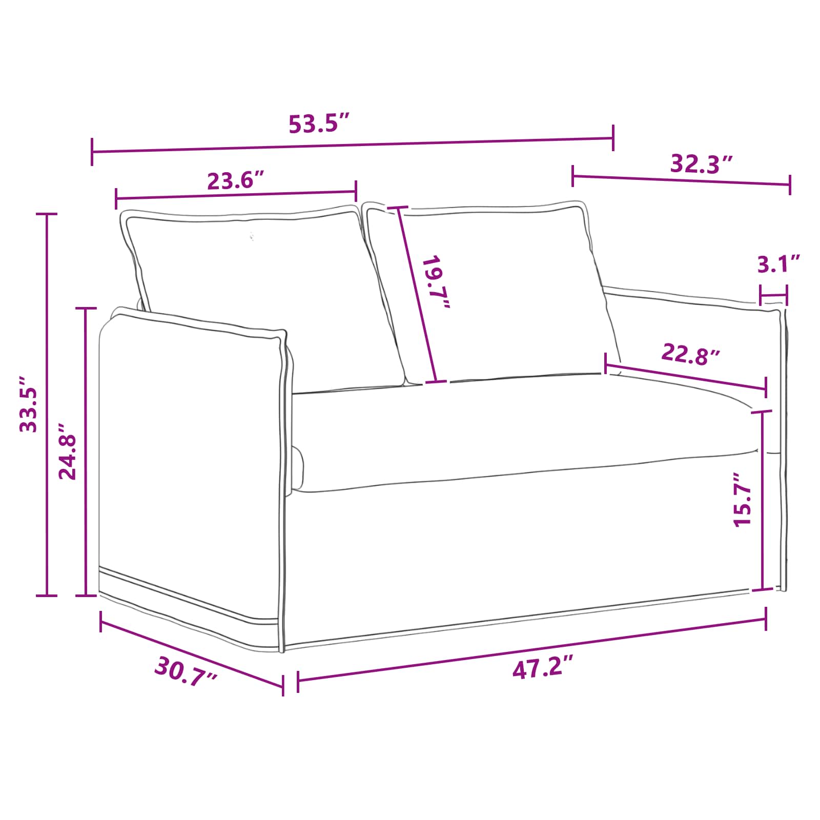 Set sofe 2 pcs Tamnosiva 136 x 82 x 85 cm Tkanina