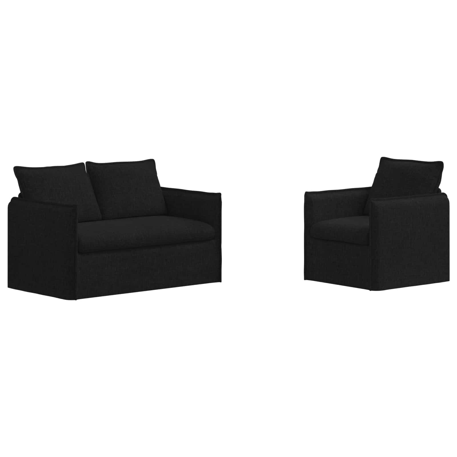 Set sofe 2 pcs Crna 136 x 82 x 85 cm Tkanina