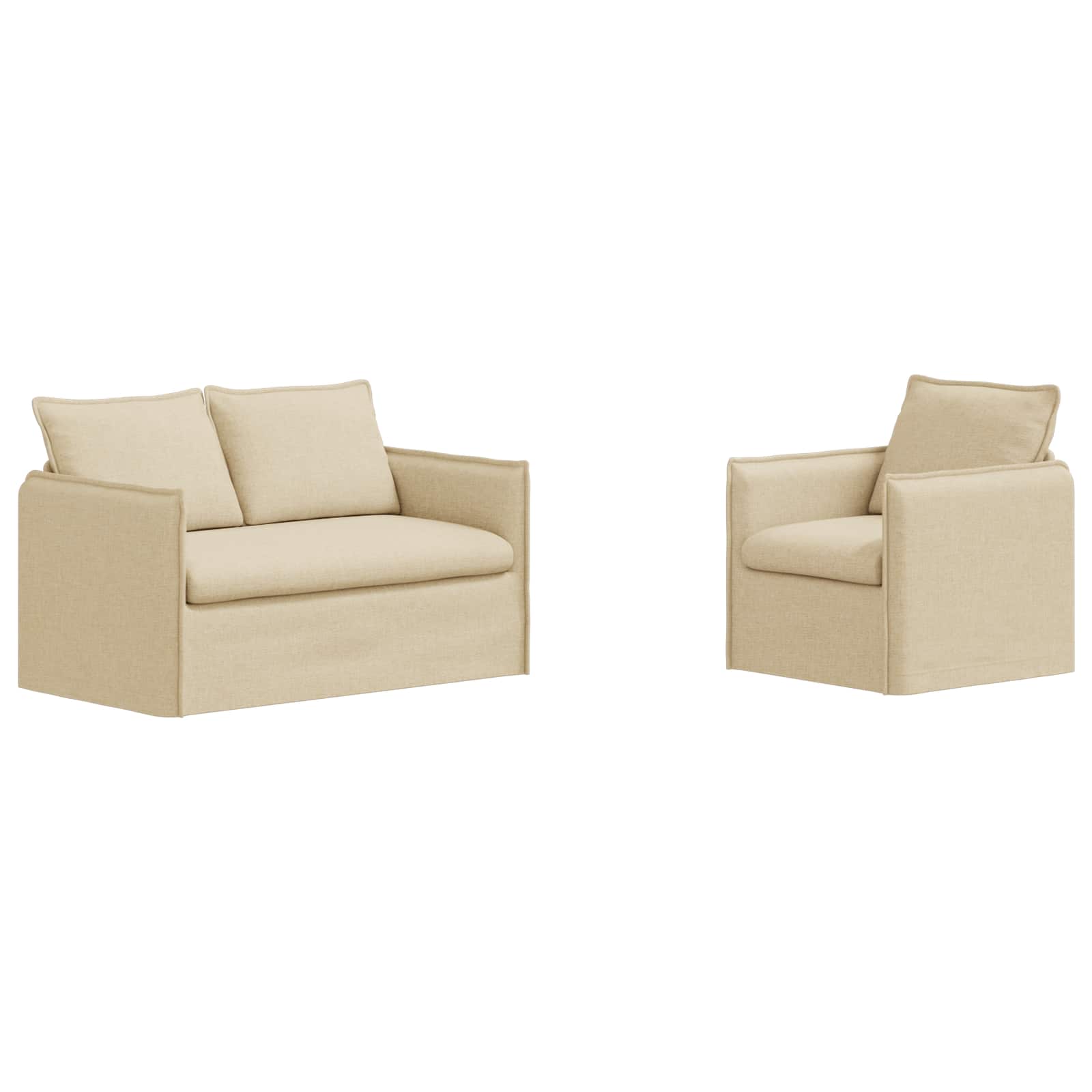 Set sofe 2 pcs Krem 136 x 82 x 85 cm Tkanina