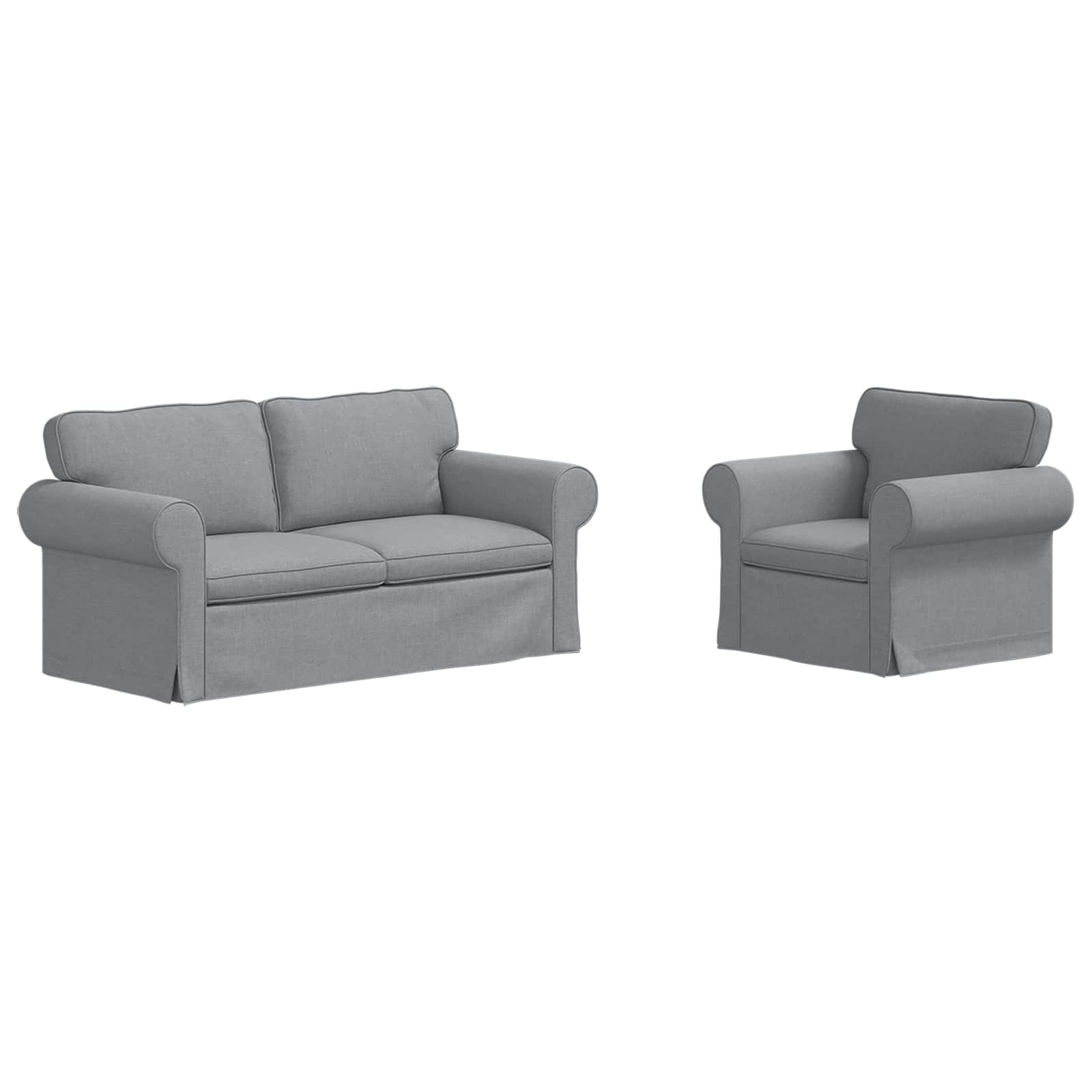 Set sofe 2 pcs Svijetlo siva 175 x 82 x 80 cm tkanina
