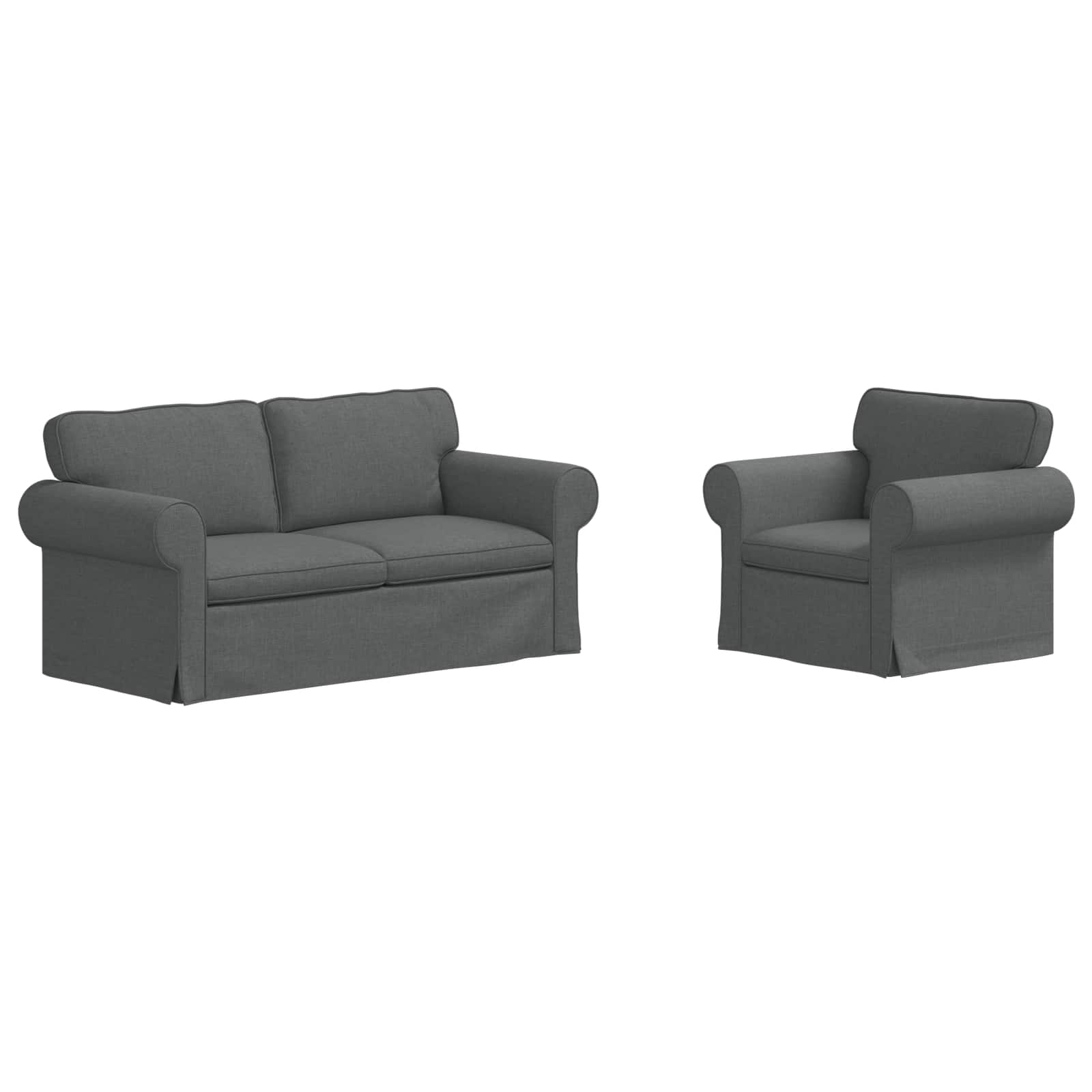 Set sofe 2 pcs Tamno siva 175 x 82 x 80 cm tkanina