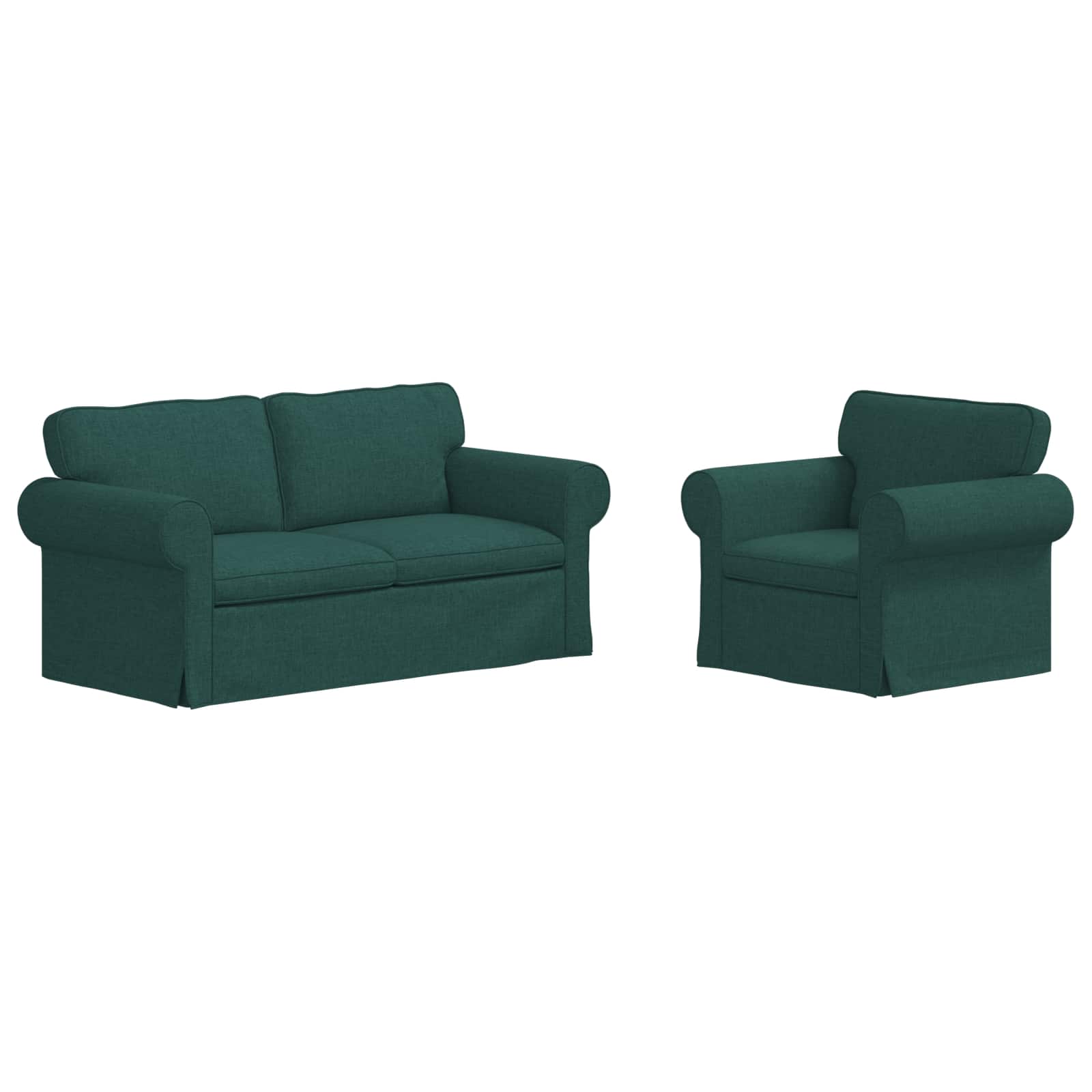 Set sofe 2 pcs Tamnozelena 175 x 82 x 80 cm tkanina