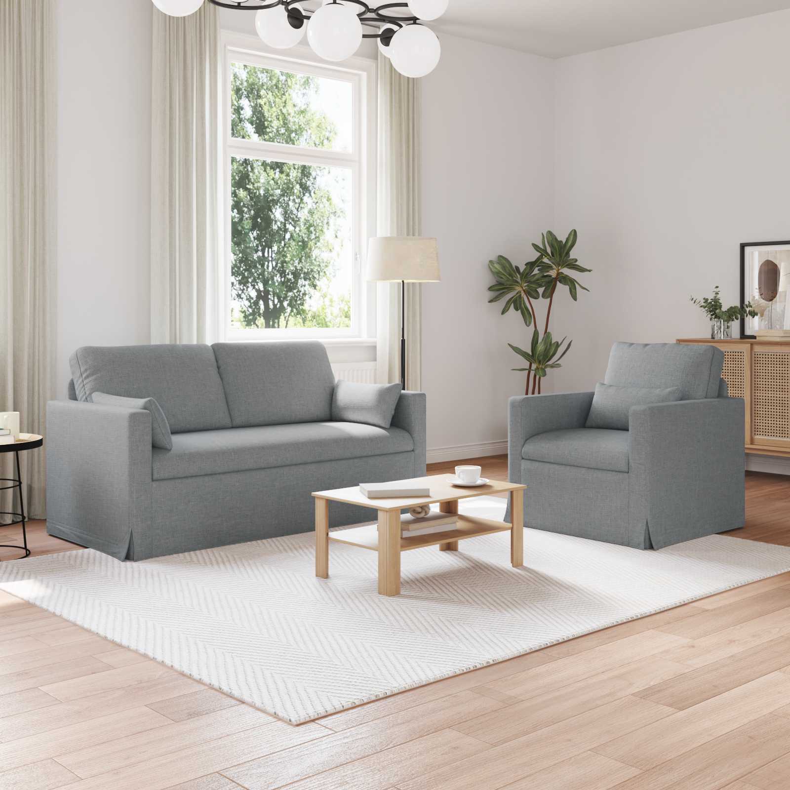 Set sofe 2 pcs Svijetlo siva 158 x 78 x 80 cm tkanina