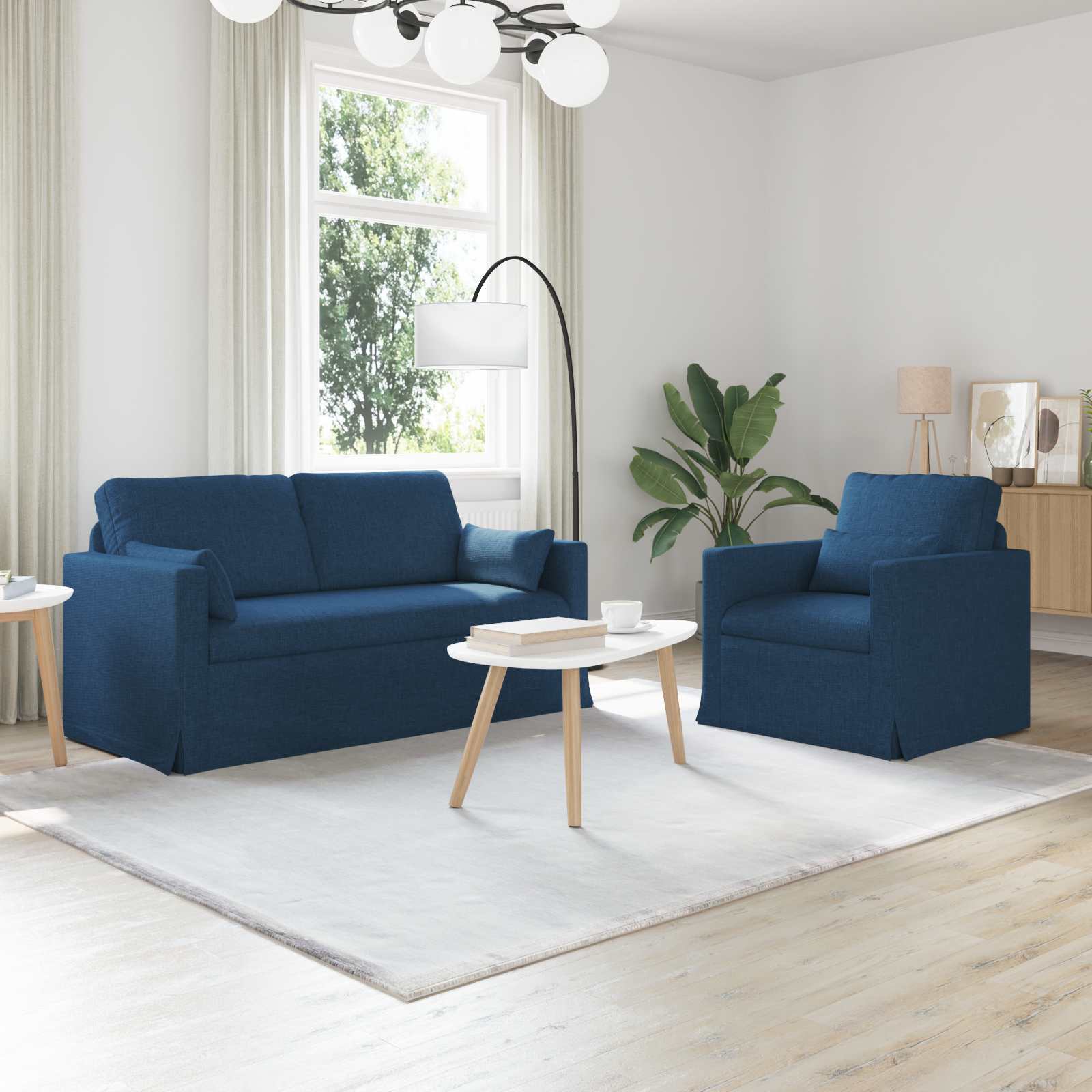Set sofe 2 pcs Plava 158 x 78 x 80 cm tkanina