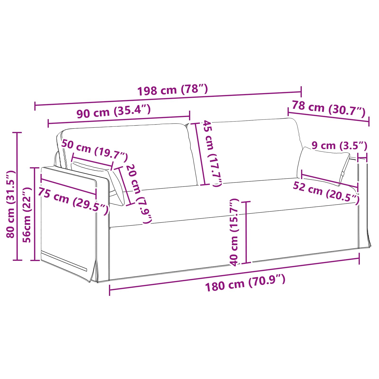 Set sofe 2 pcs Plava 158 x 78 x 80 cm tkanina