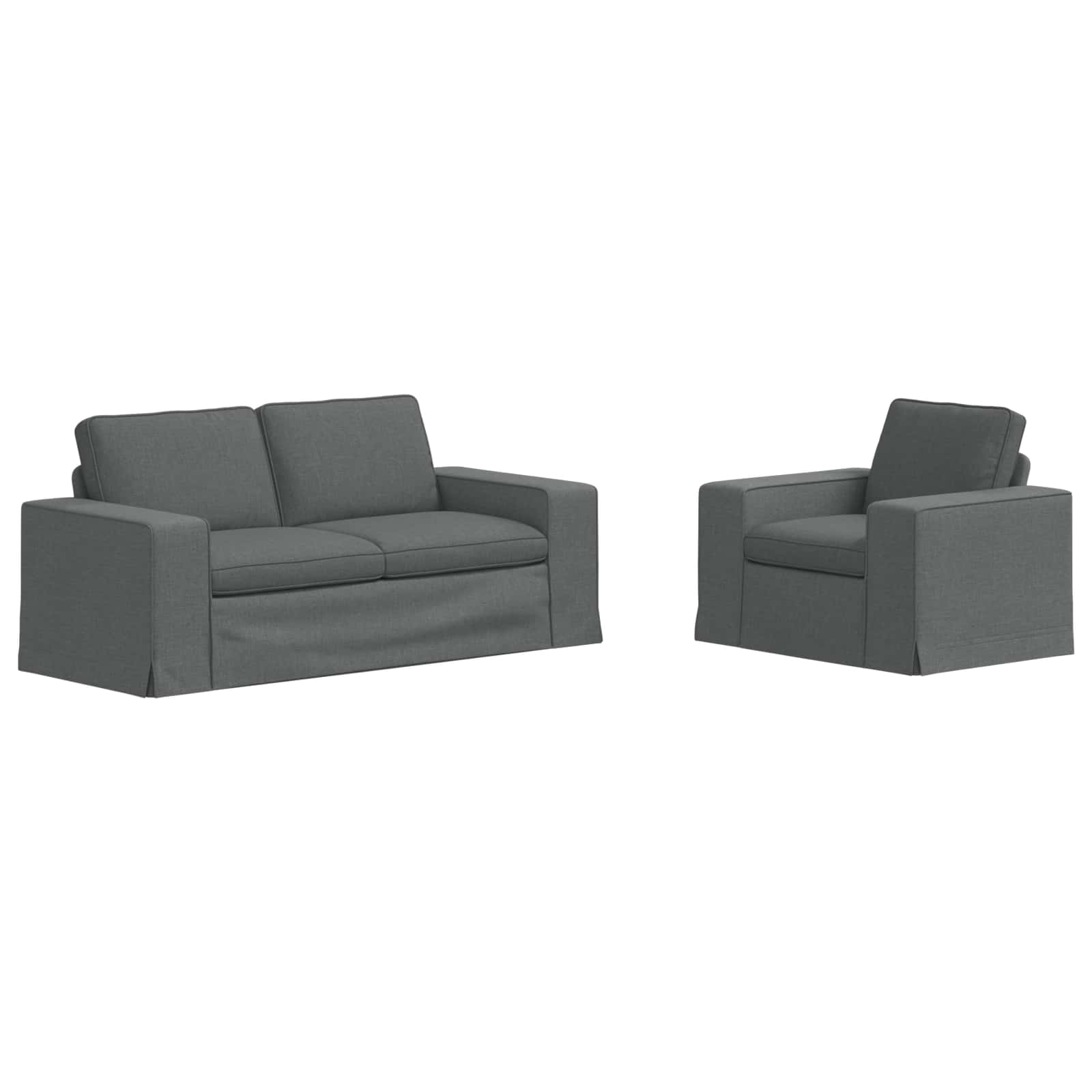 Set sofe 2 pcs Tamno siva 182 x 80 x 82 cm tkanina