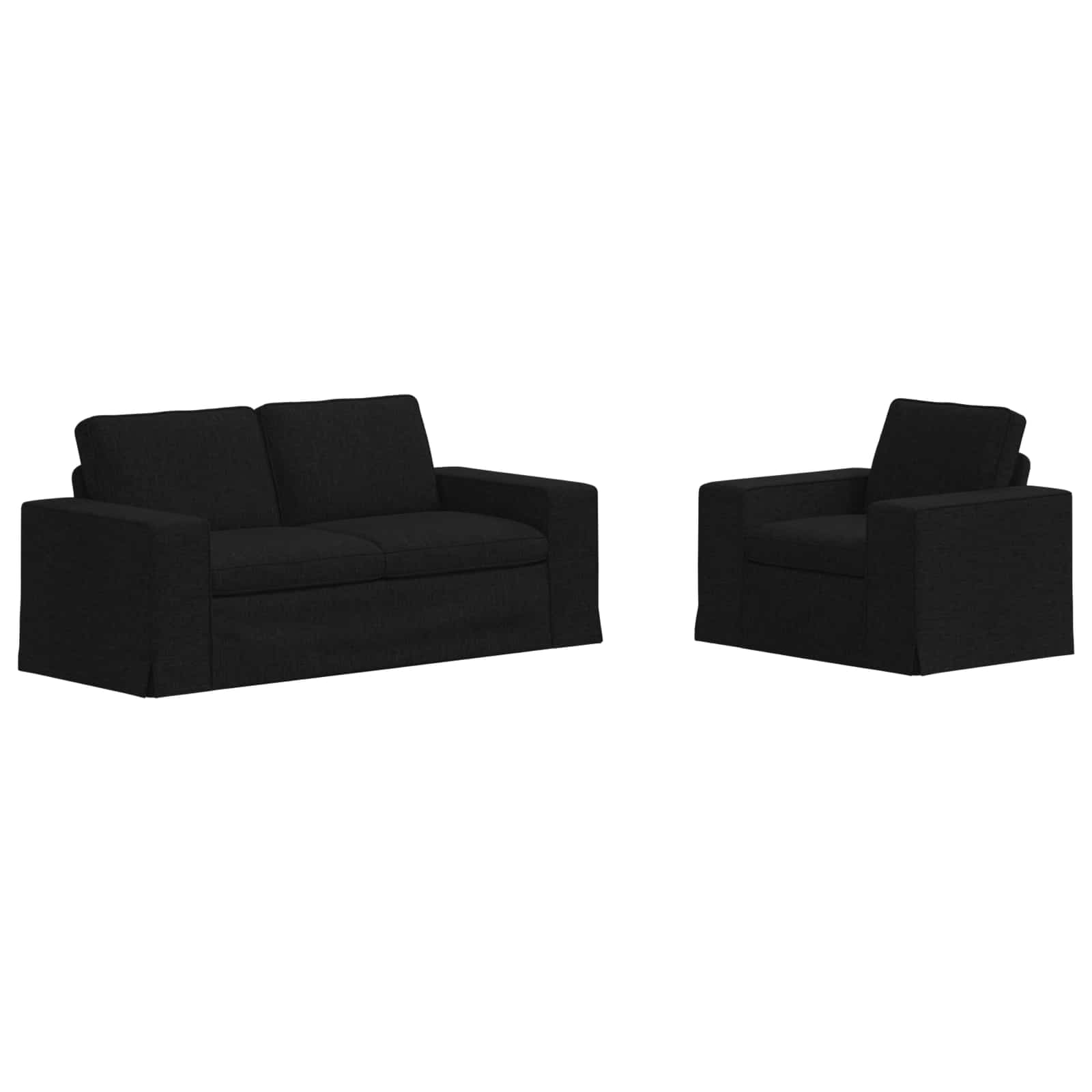 Set sofe 2 pcs Crna 182 x 80 x 82 cm tkanina