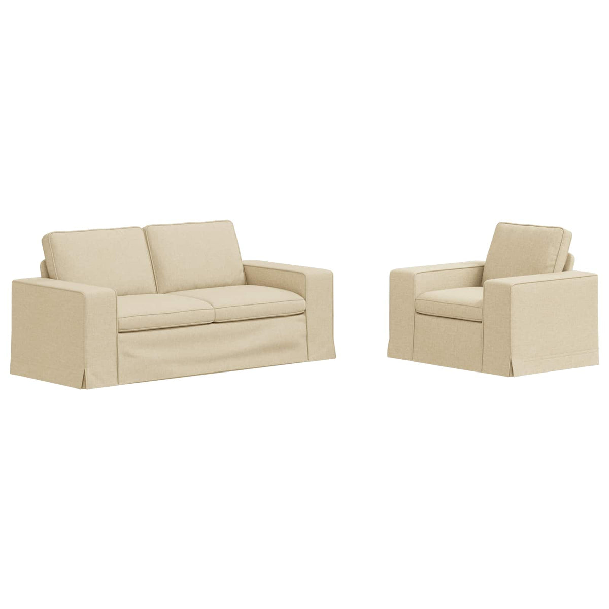 Set sofe 2 pcs Krema 182 x 80 x 82 cm tkanina
