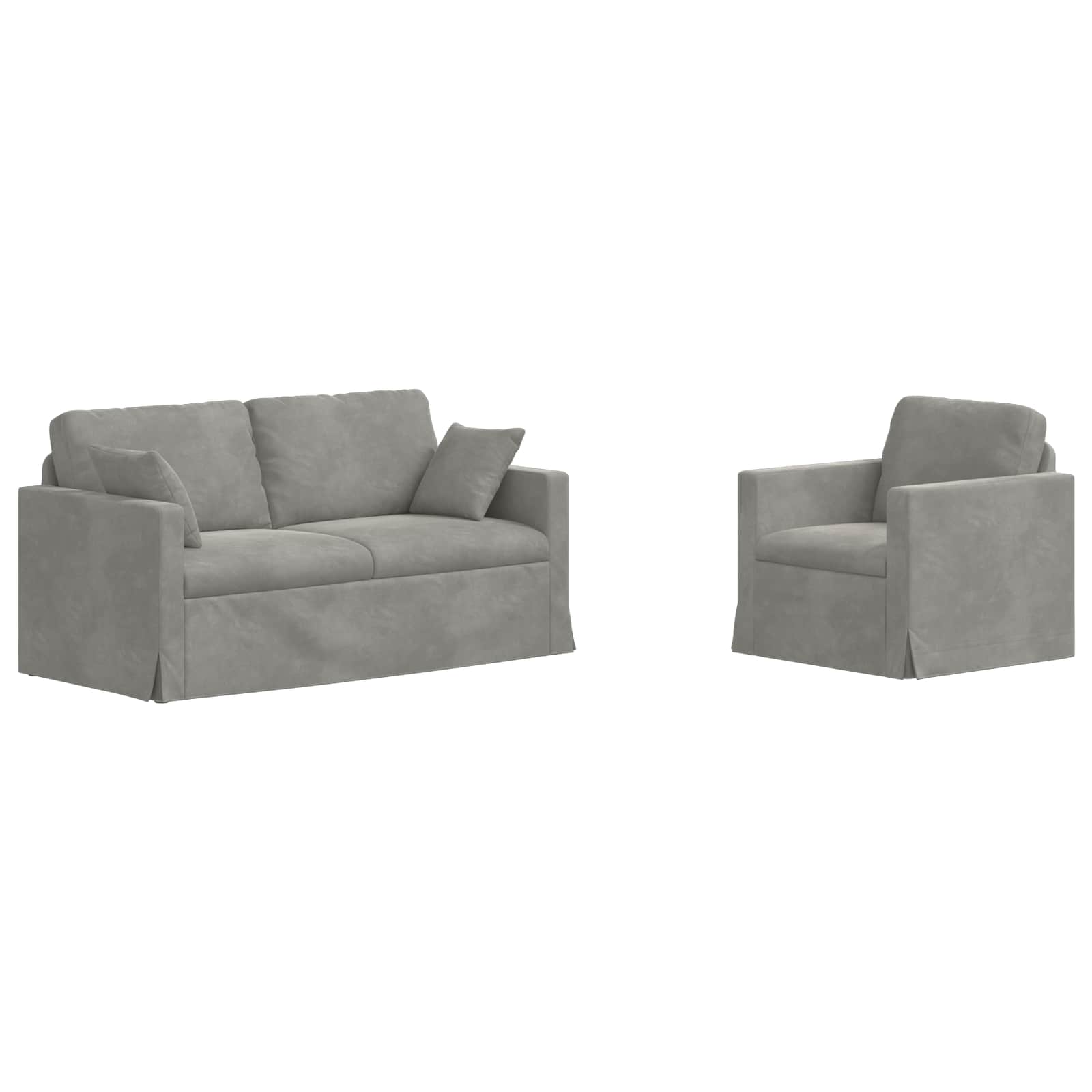 Set sofe 2 pcs Svijetlo siva 158 x 78 x 80 cm Baršun