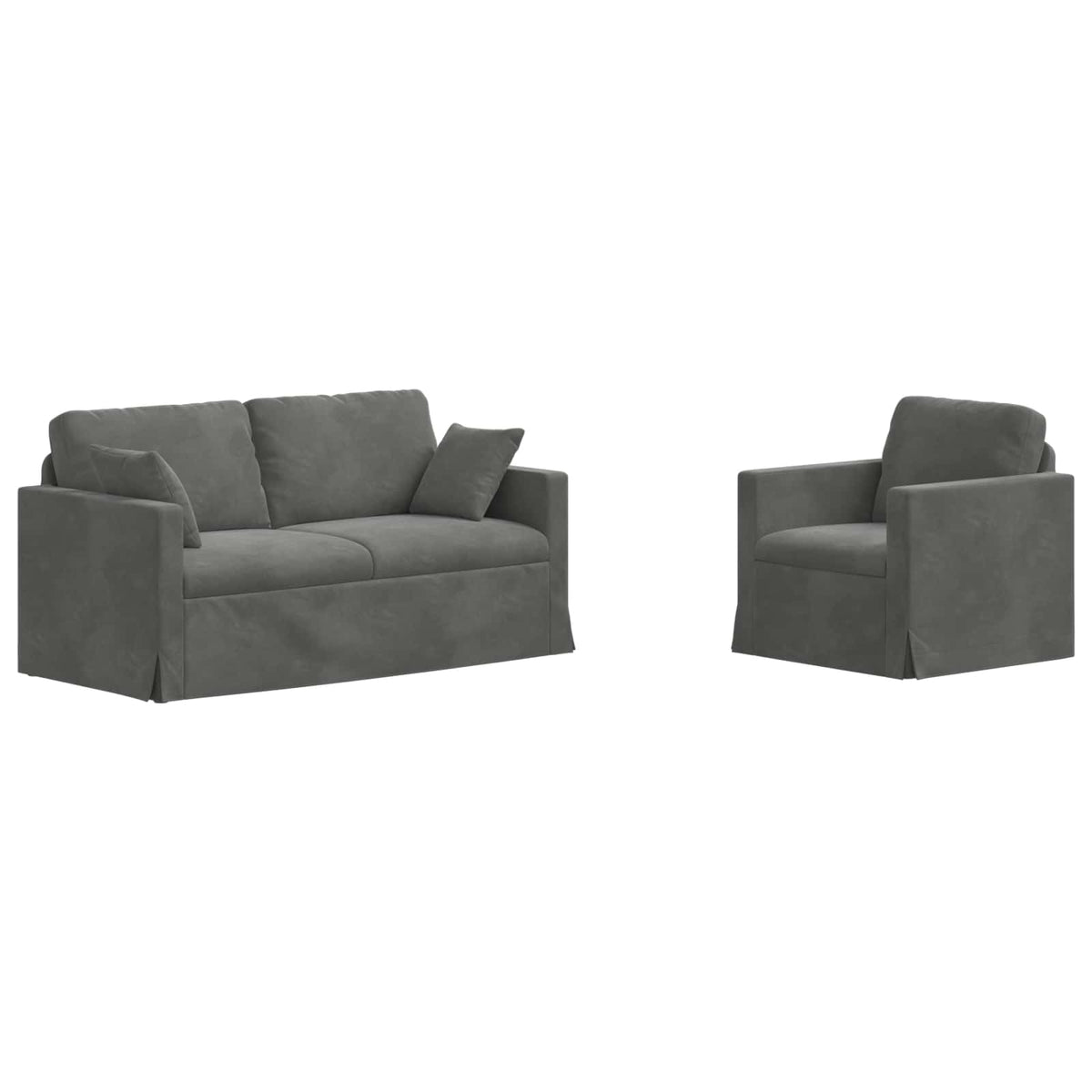 Set sofe 2 pcs Tamno siva 158 x 78 x 80 cm Baršun