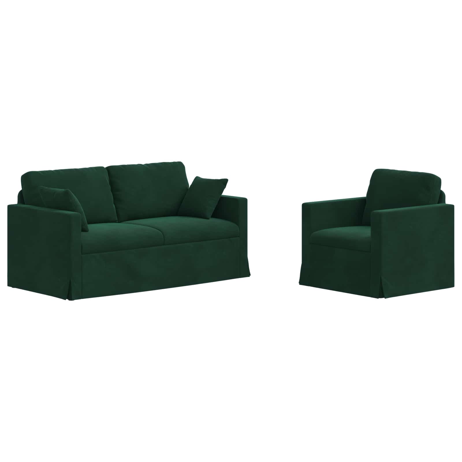 Set sofe 2 pcs Tamnozelena 158 x 78 x 80 cm Baršun