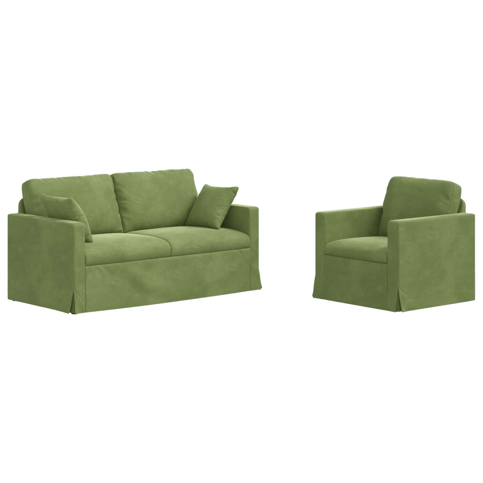 Set sofe 2 pcs Svijetlo zelena 158 x 78 x 80 cm Baršun