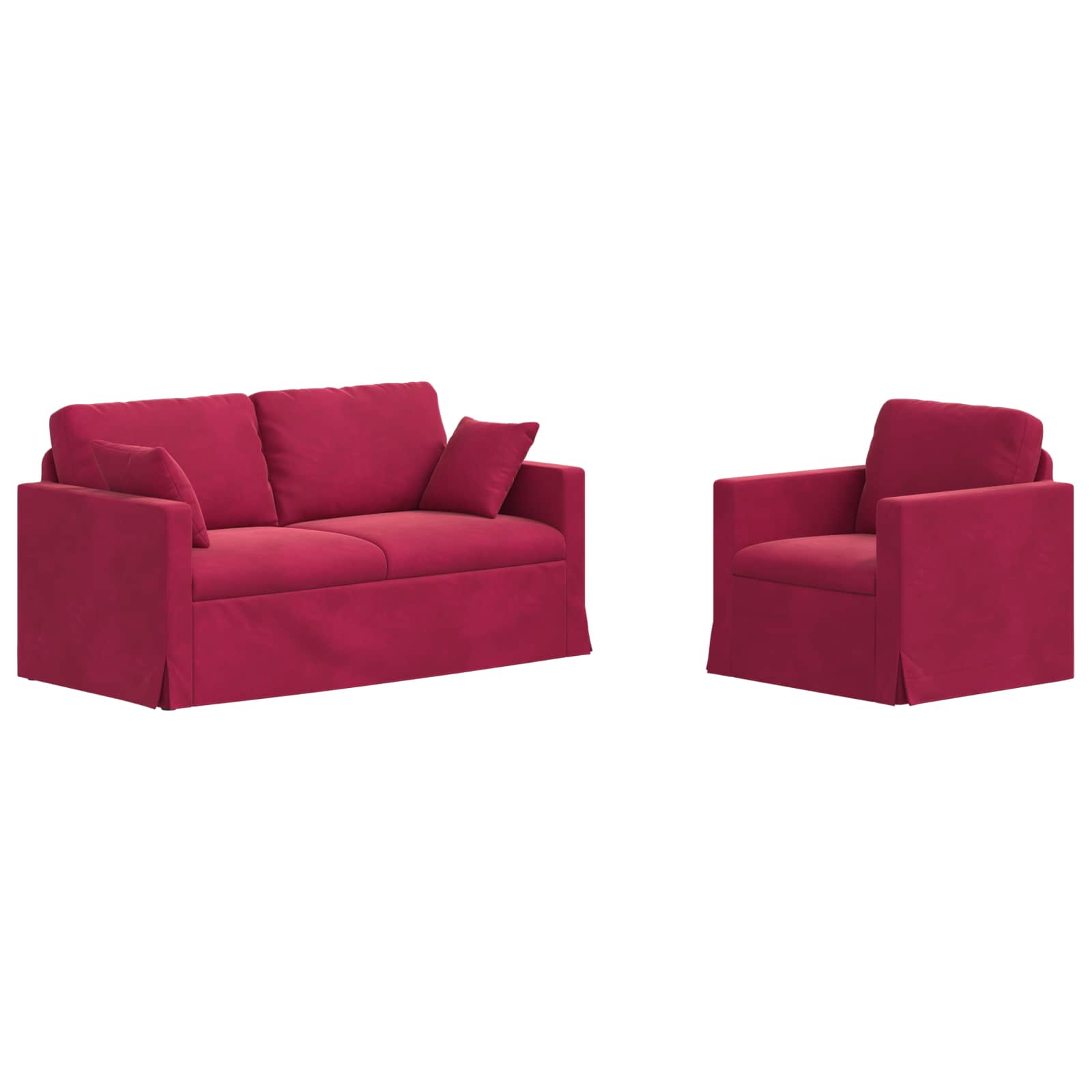 Set sofe 2 pcs Vinska crvena 158 x 78 x 80 cm Baršun