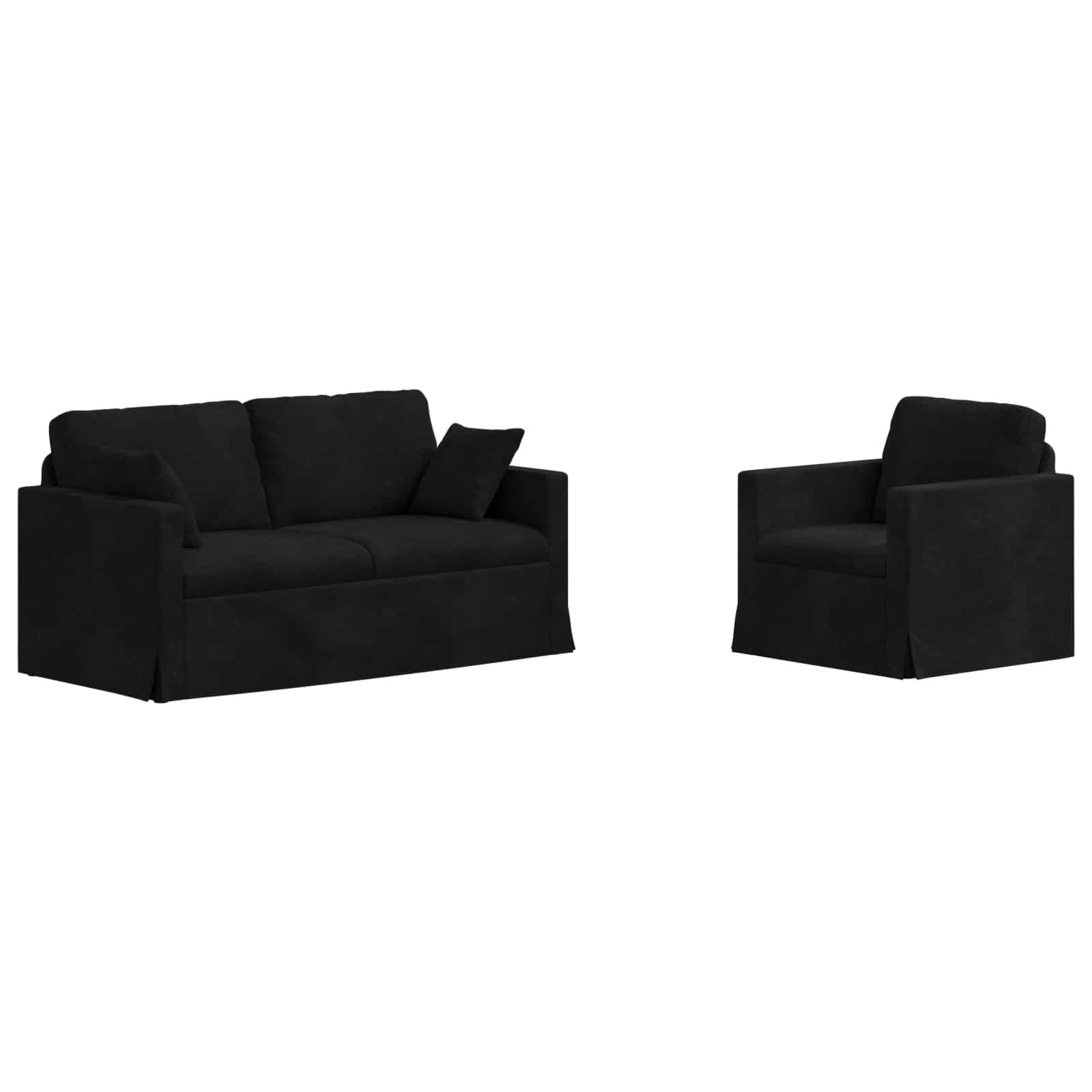 Set sofe 2 pcs Crna 158 x 78 x 80 cm Baršun