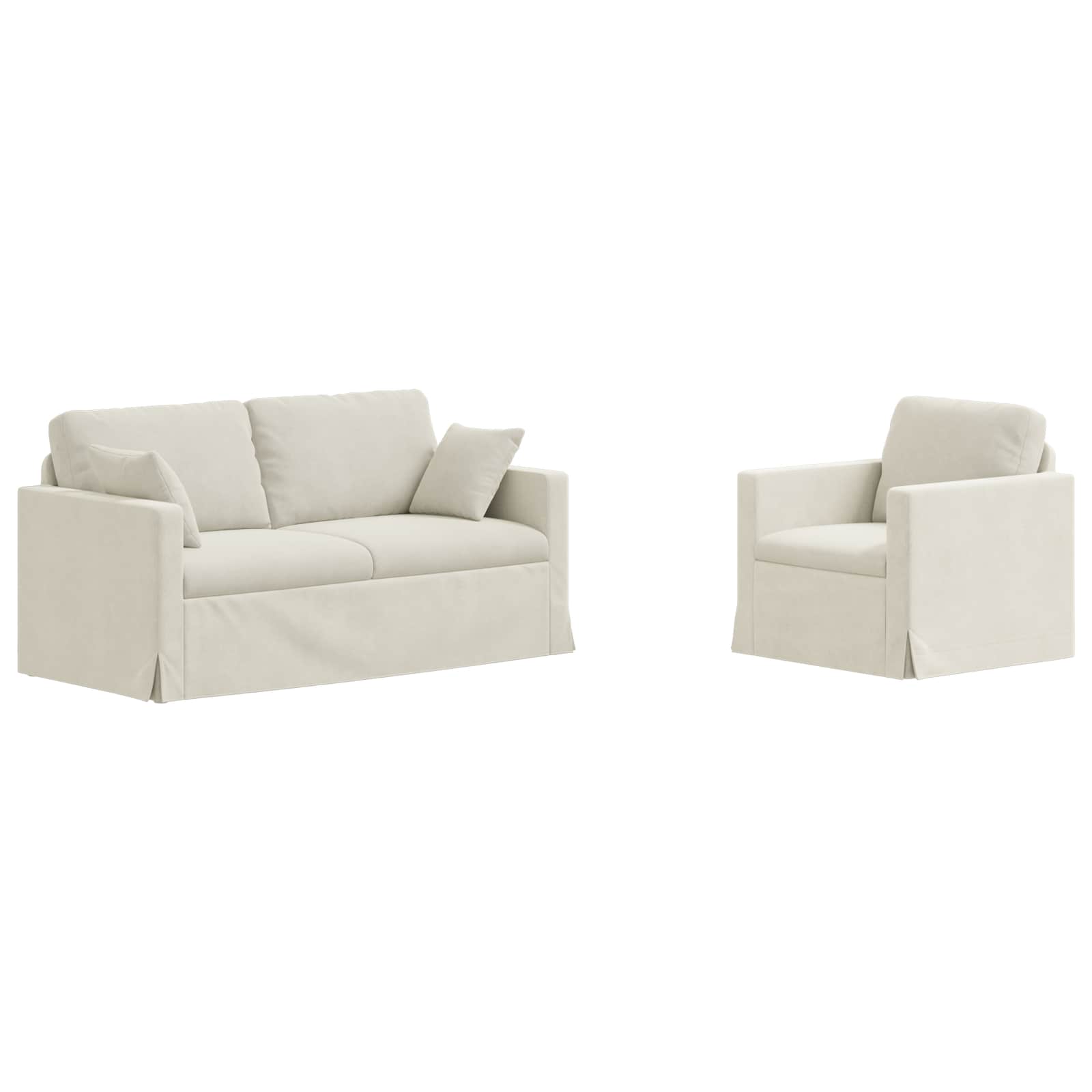 Set sofe 2 pcs Krema 158 x 78 x 80 cm Baršun